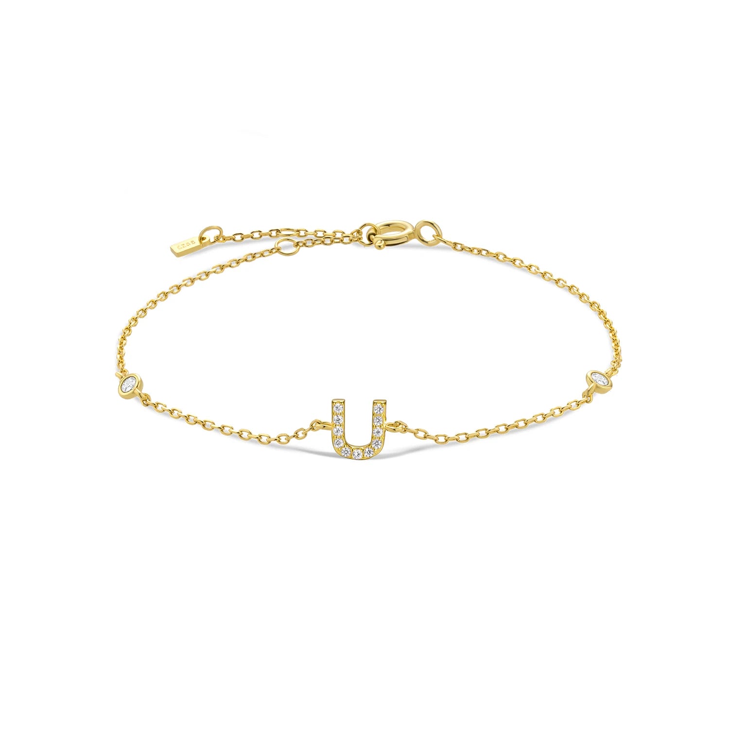 925 Silver Initial Zircon Bracelet