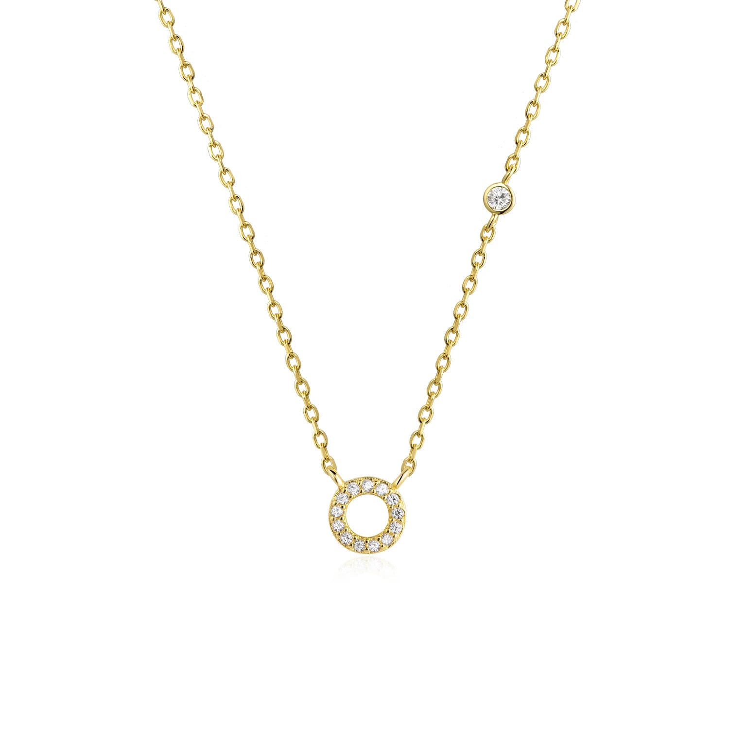 925 Silver Zircon Initial Necklace