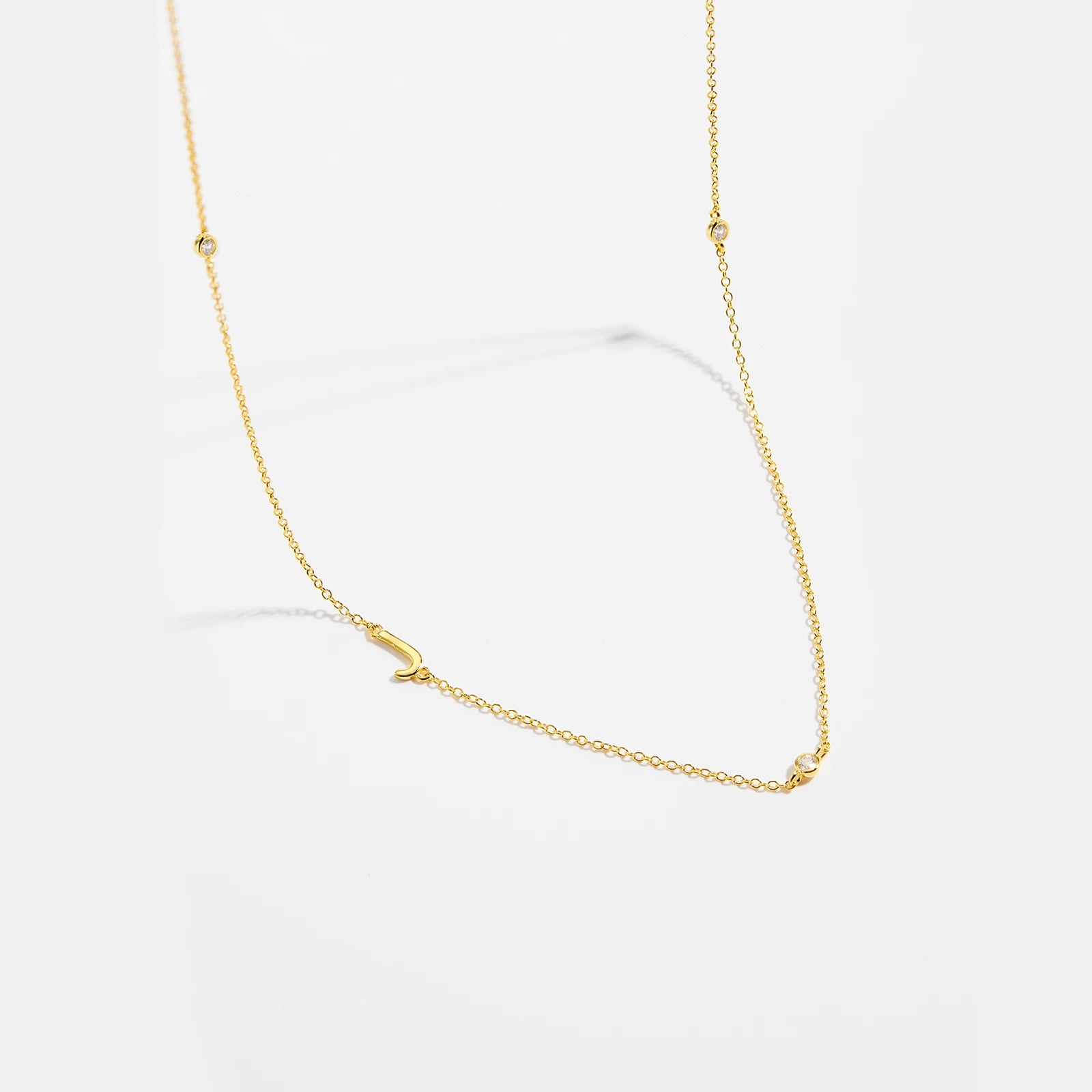 925 Silver Gold Initial Choker