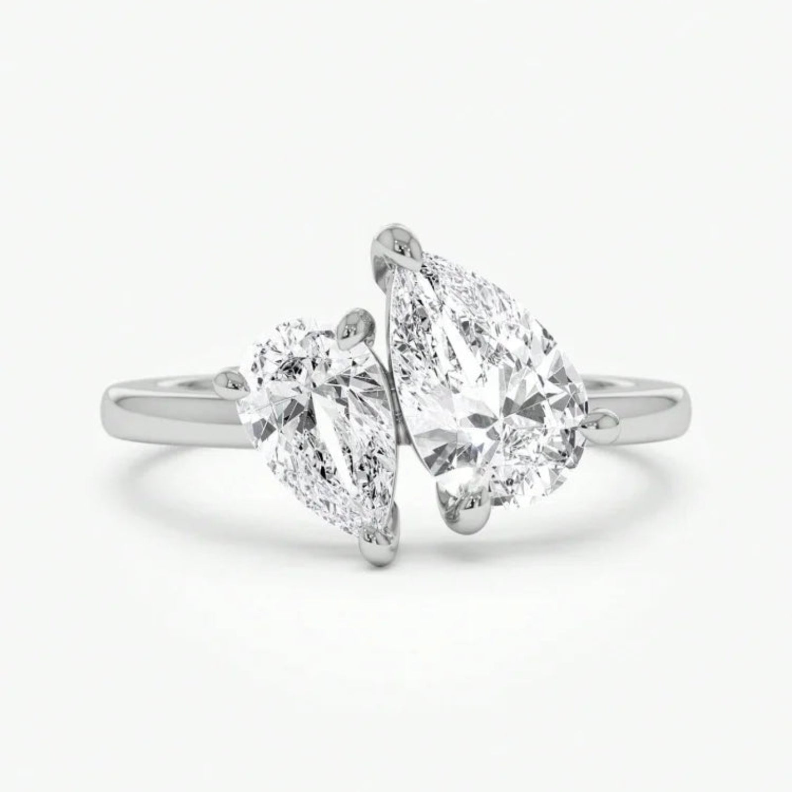 S925 Sterling Silver Pear-Cut Moissanite Ring