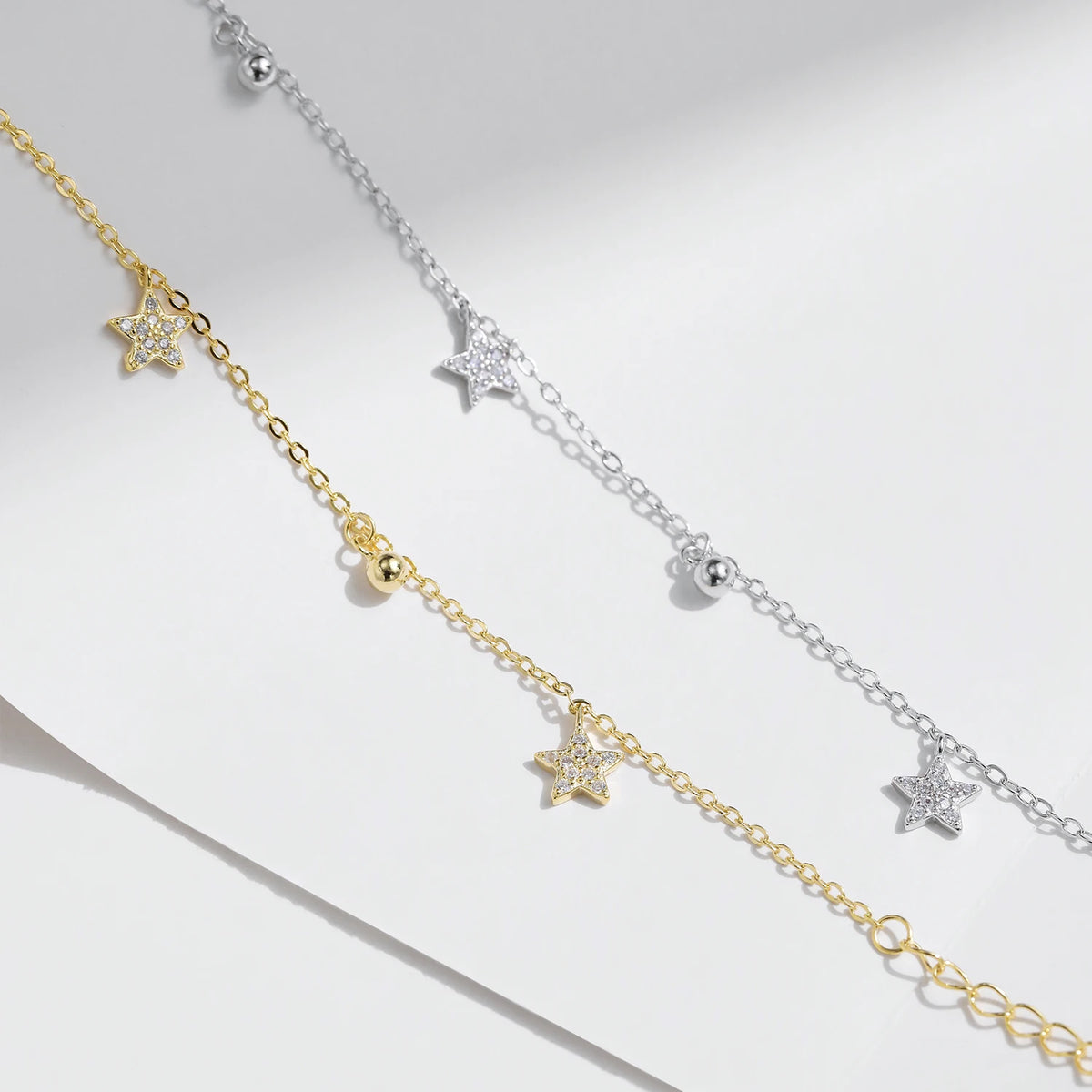 Celestial Star & Bead Charm Bracelet