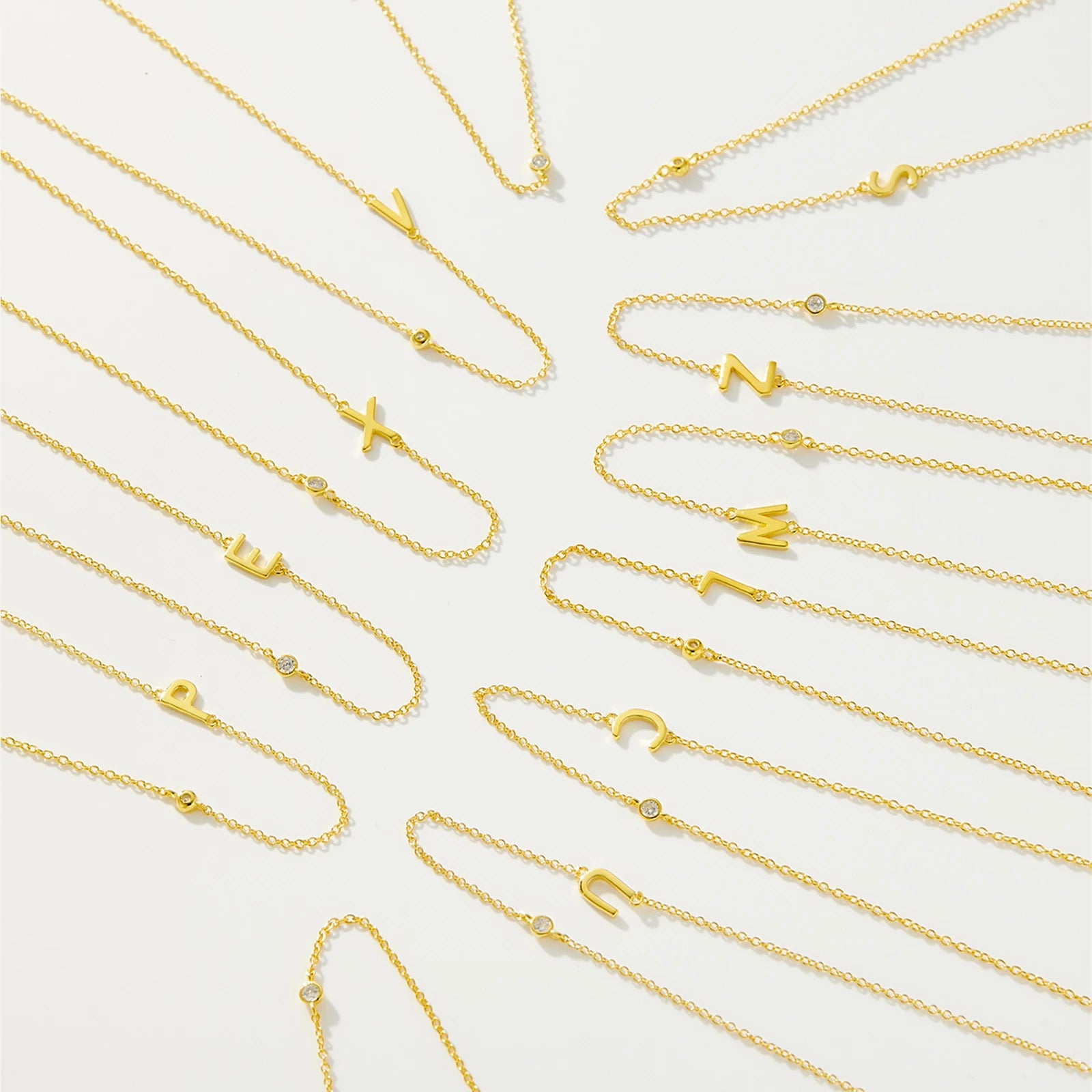 925 Silver Gold Initial Choker