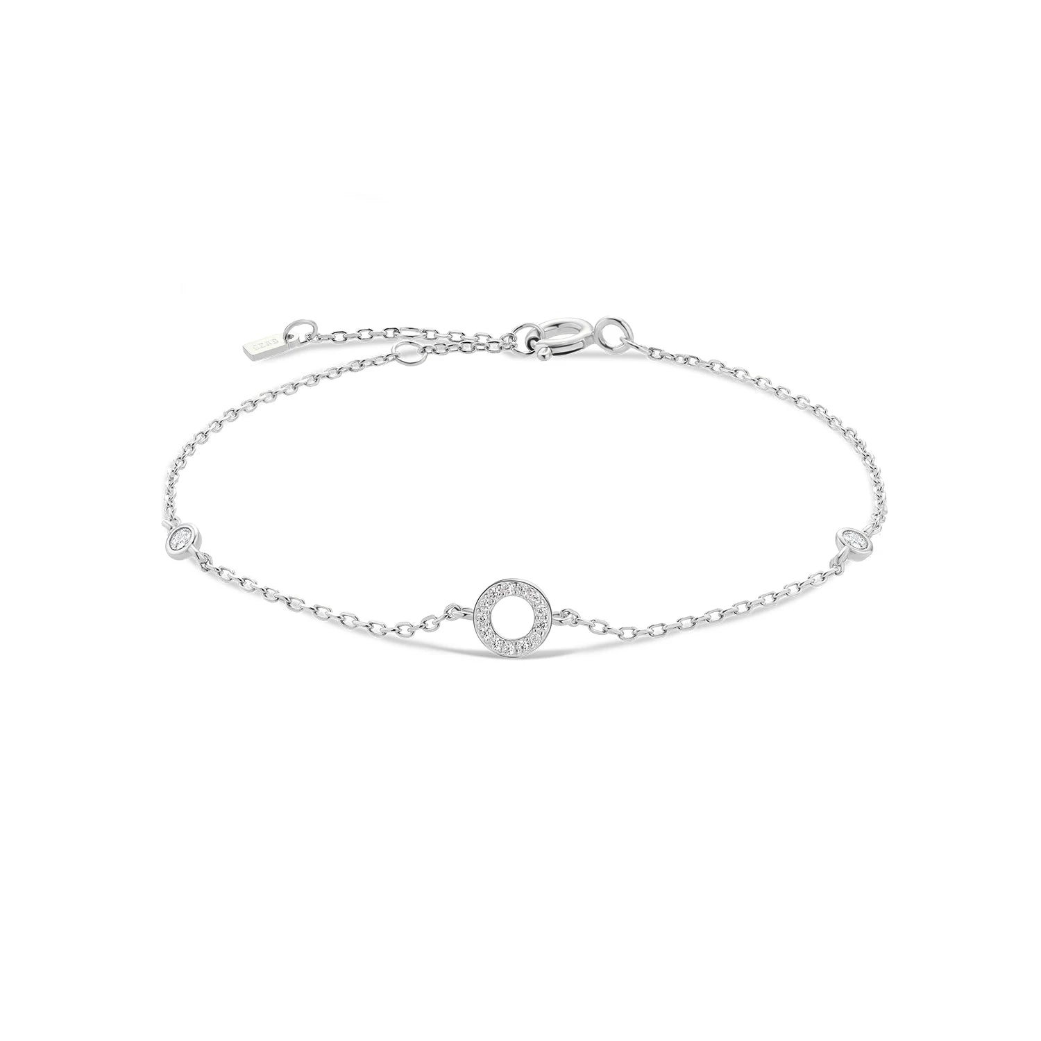 925 Silver Initial Zircon Bracelet