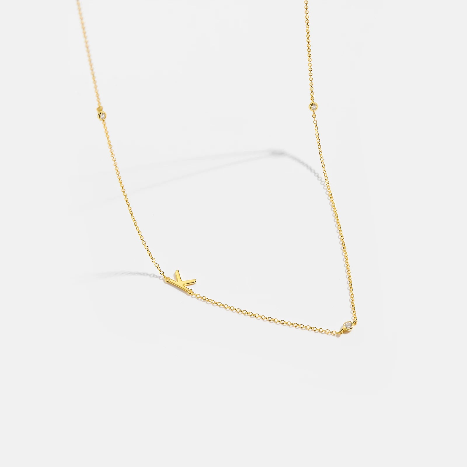 925 Silver Gold Initial Choker