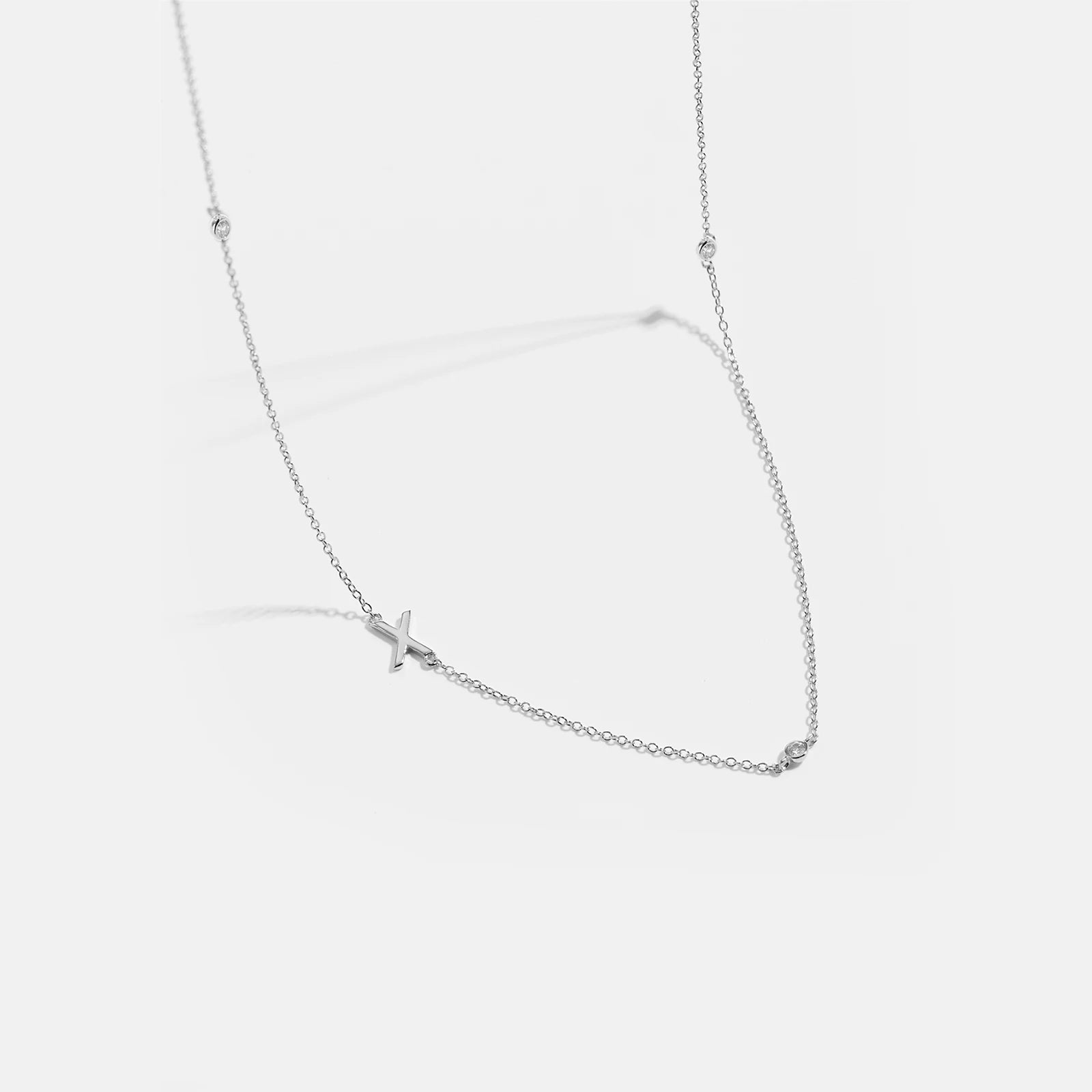 925 Silver Gold Initial Choker