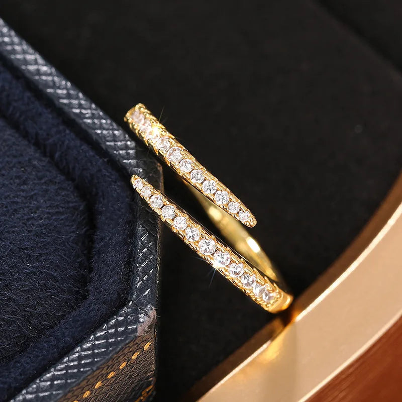 Dazzling CZ Circle Adjustable Ring