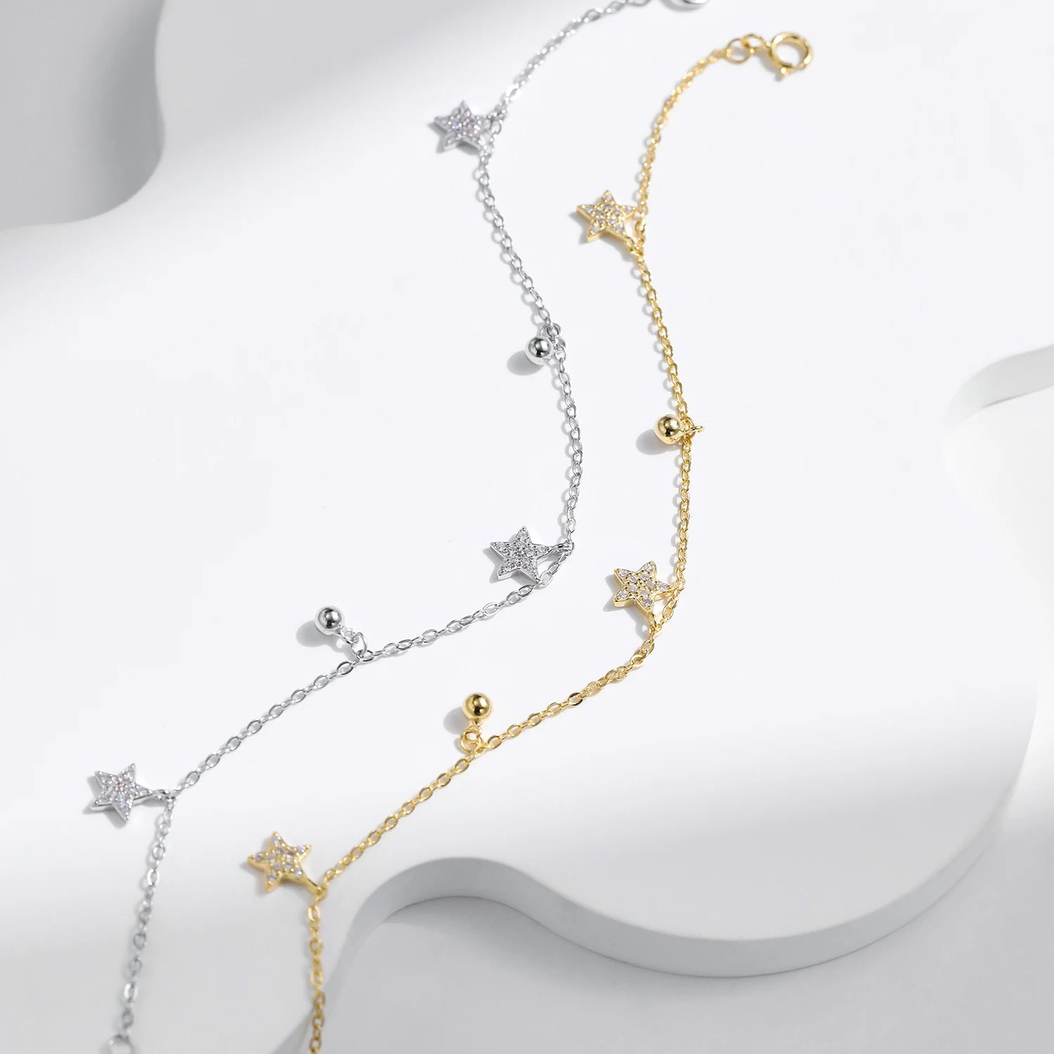 Celestial Star & Bead Charm Bracelet