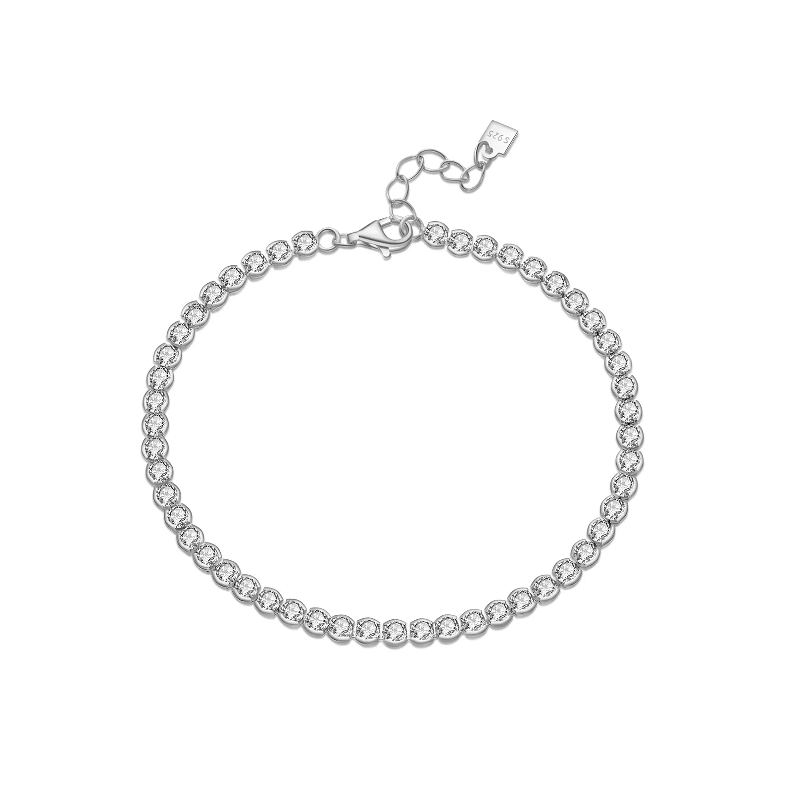 925 Silver Crystal Charm Bracelet