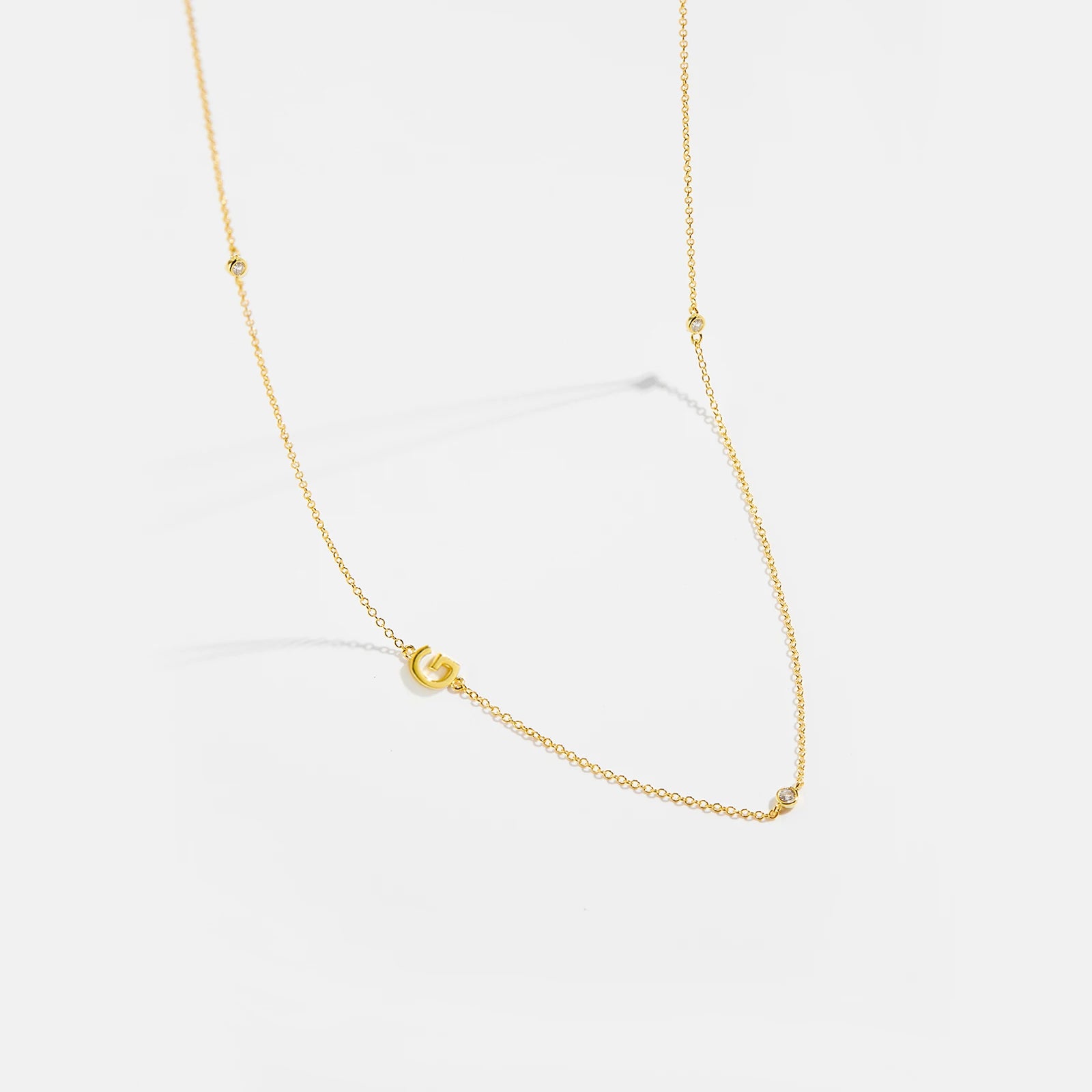 925 Silver Gold Initial Choker