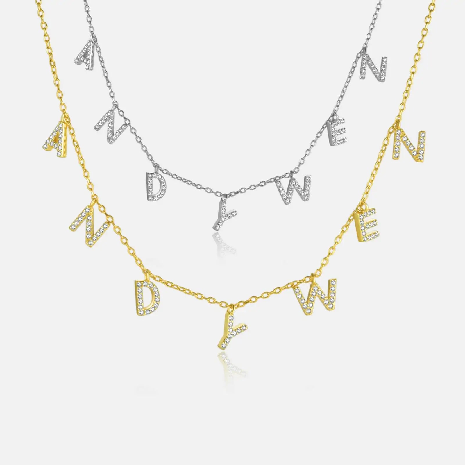 Custom 925 Silver Spaced Letter Necklace