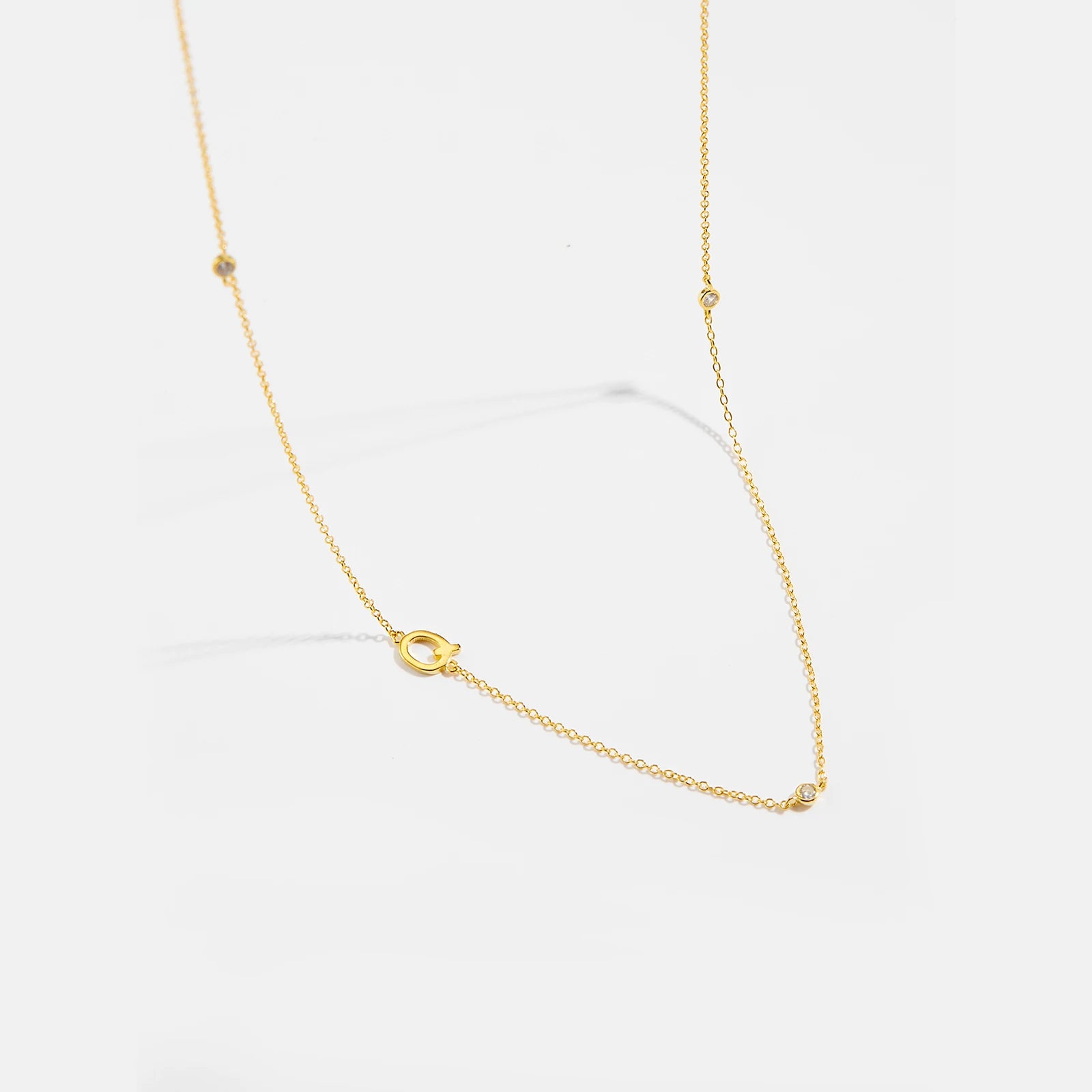 925 Silver Gold Initial Choker