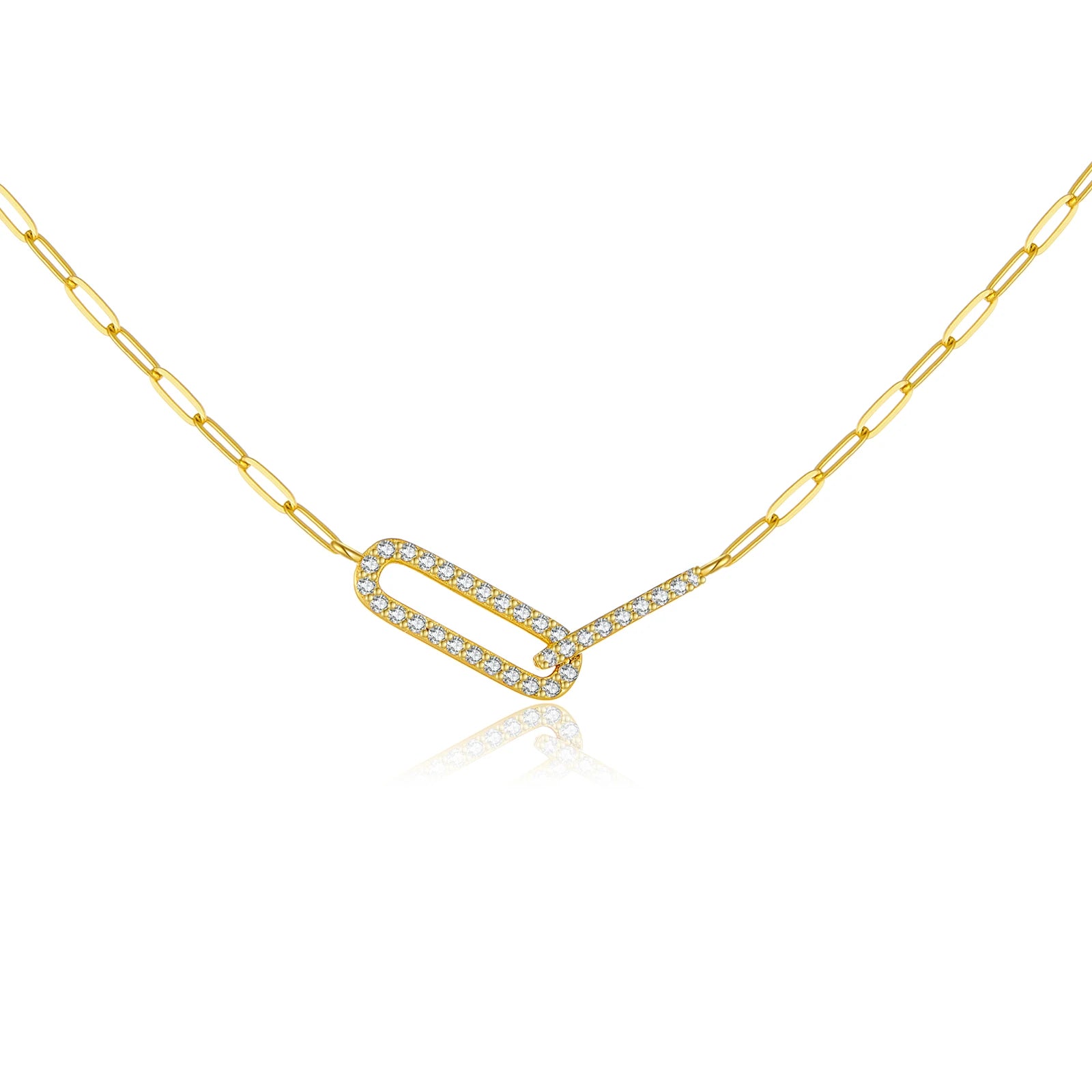 925 Silver Interlock Zircon Necklace