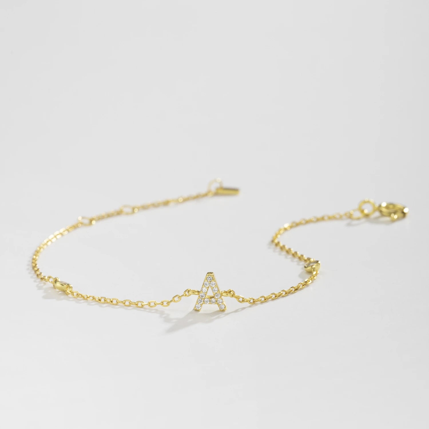 925 Silver Initial Zircon Bracelet