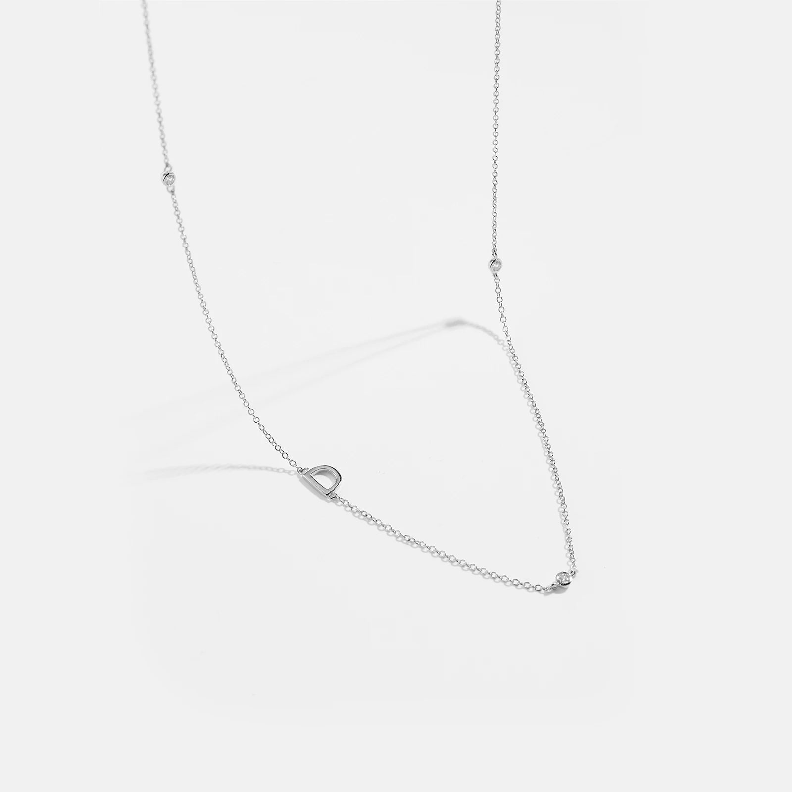925 Silver Gold Initial Choker