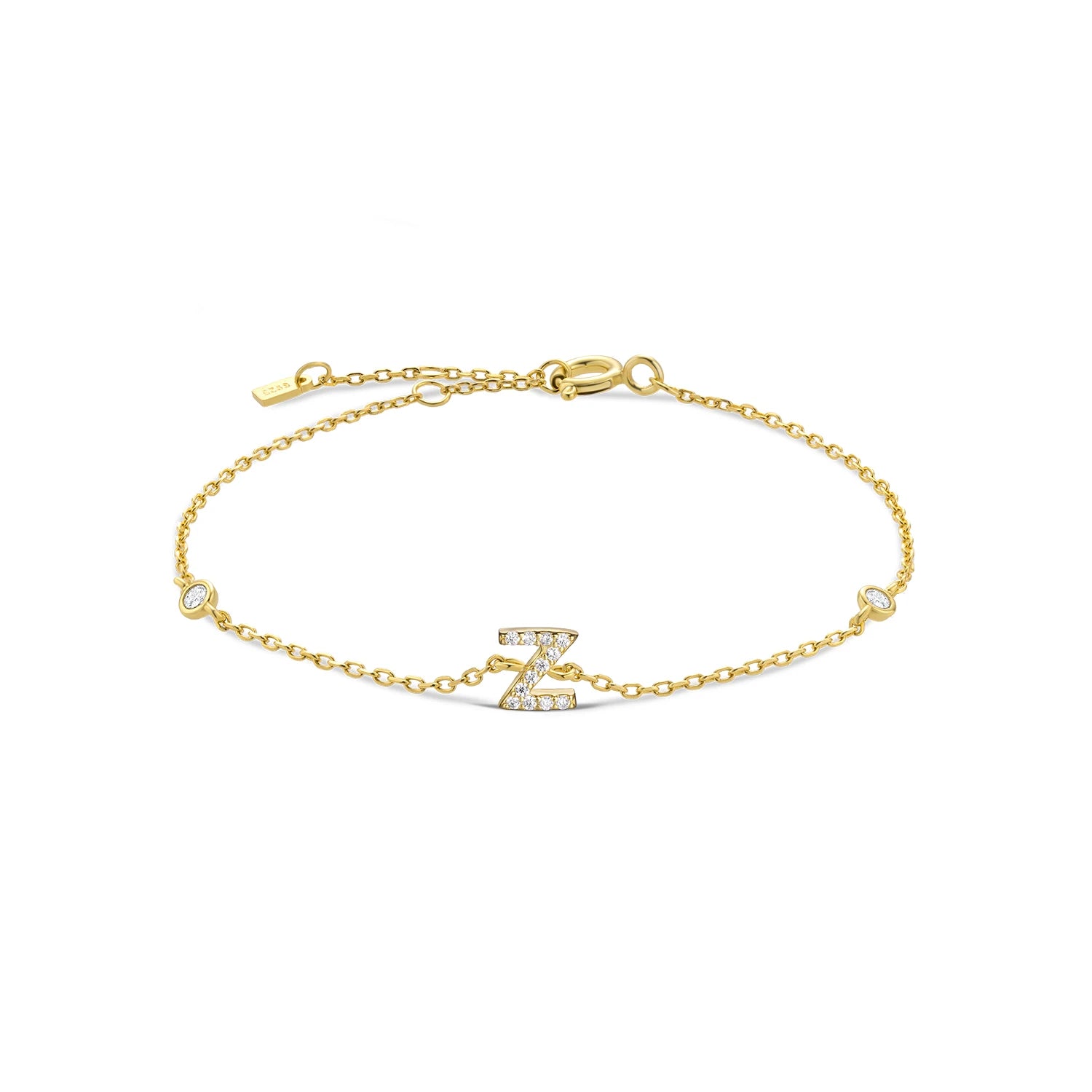 925 Silver Initial Zircon Bracelet