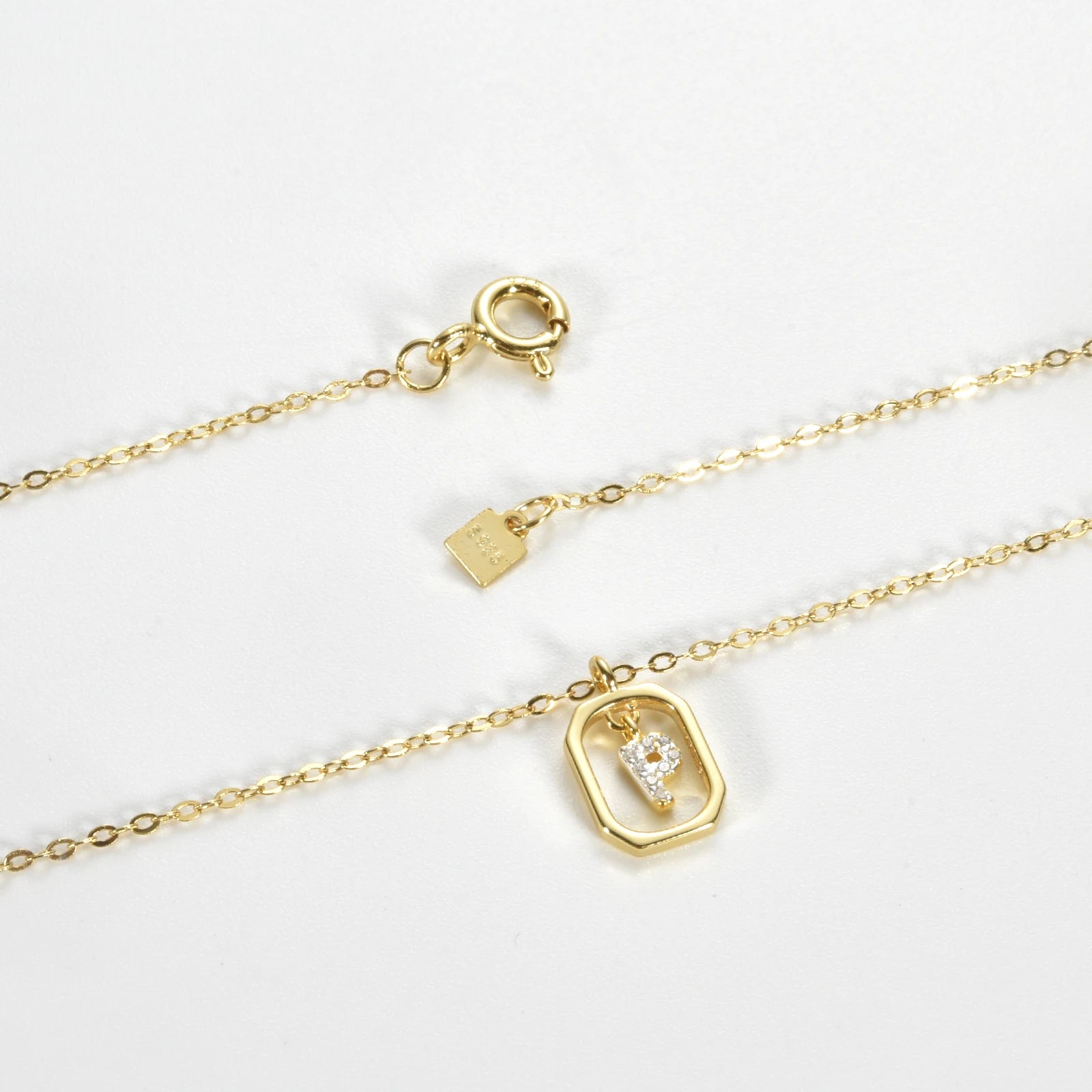 925 Silver Initial Pendant Necklace