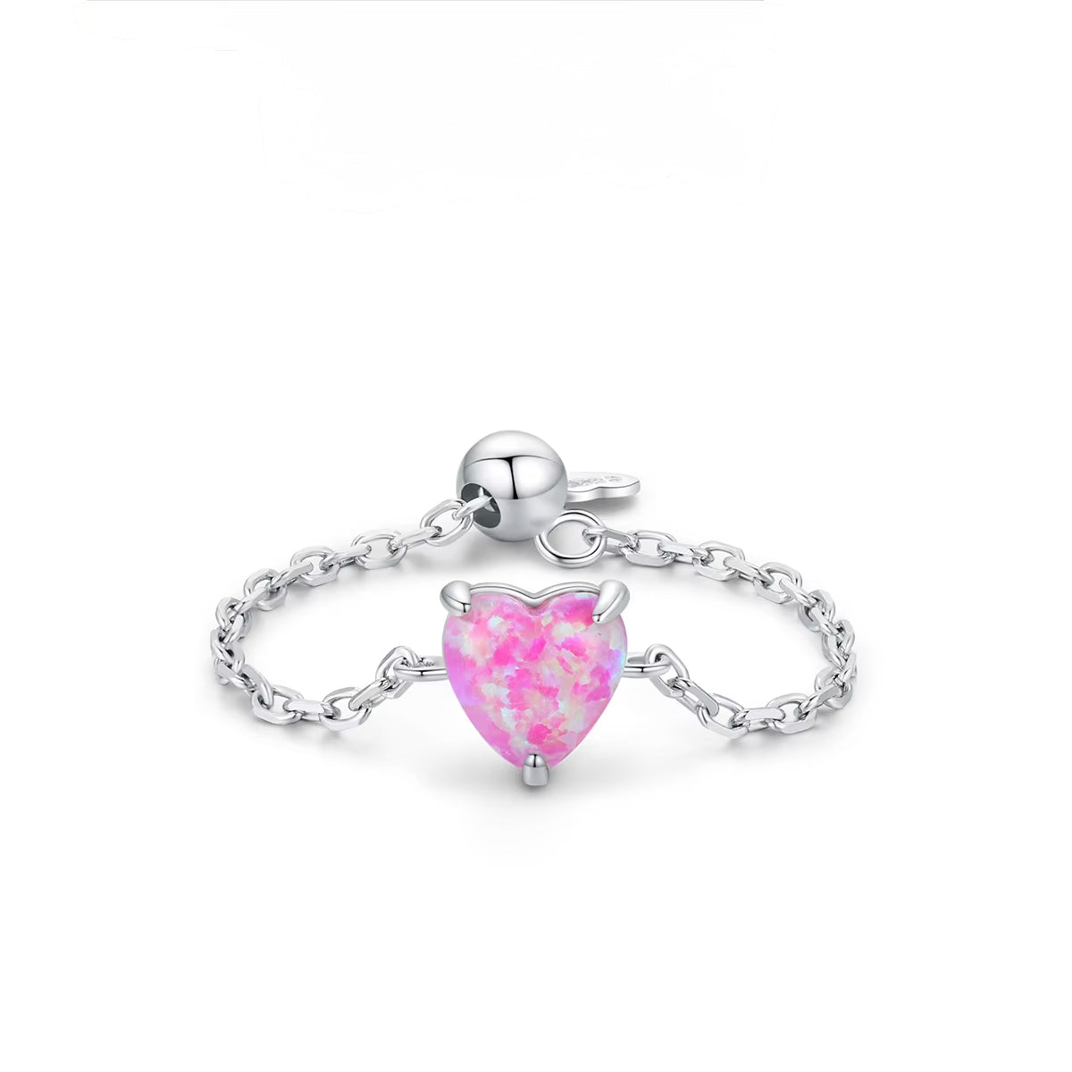 S925 Sterling Silver Opal Link Ring