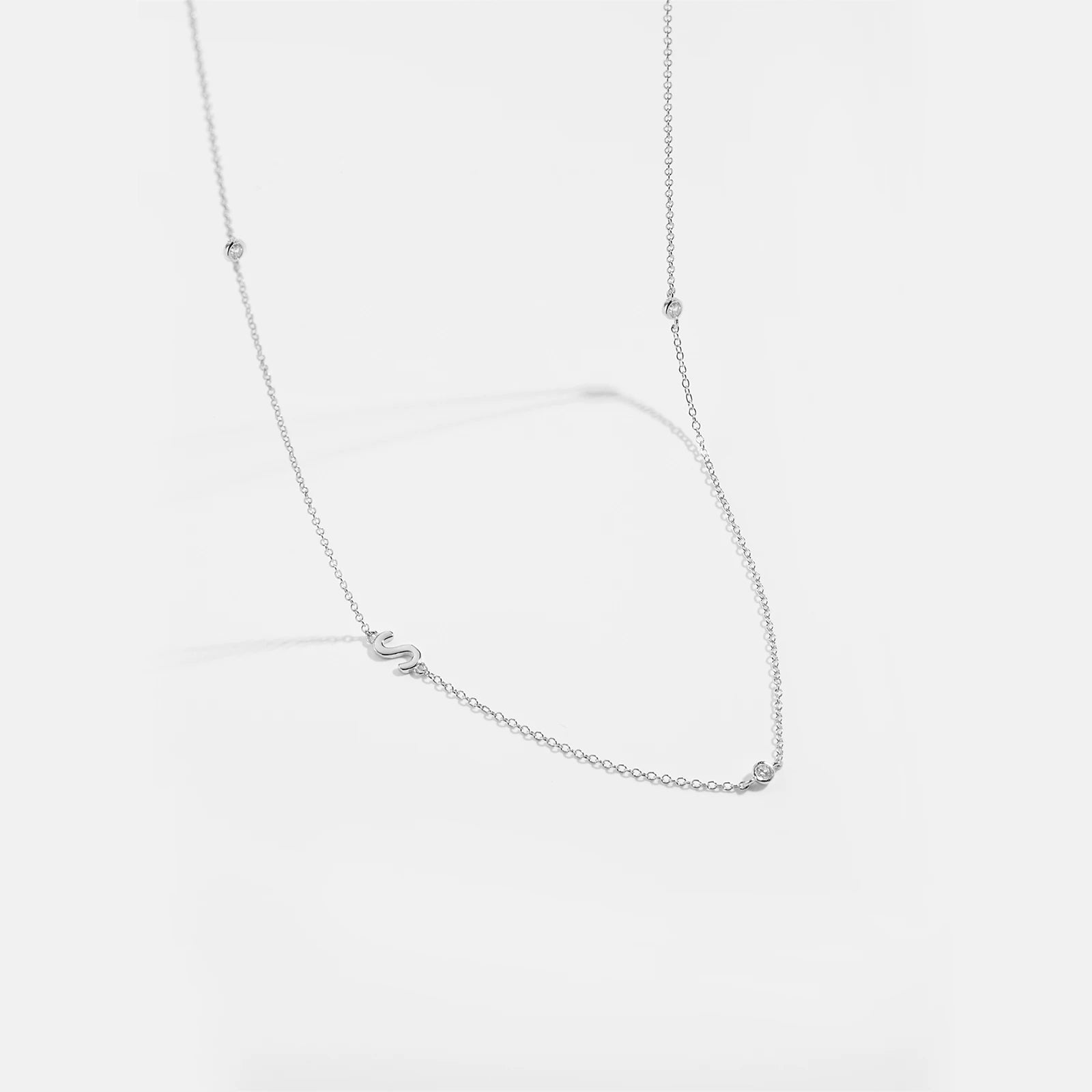 925 Silver Gold Initial Choker