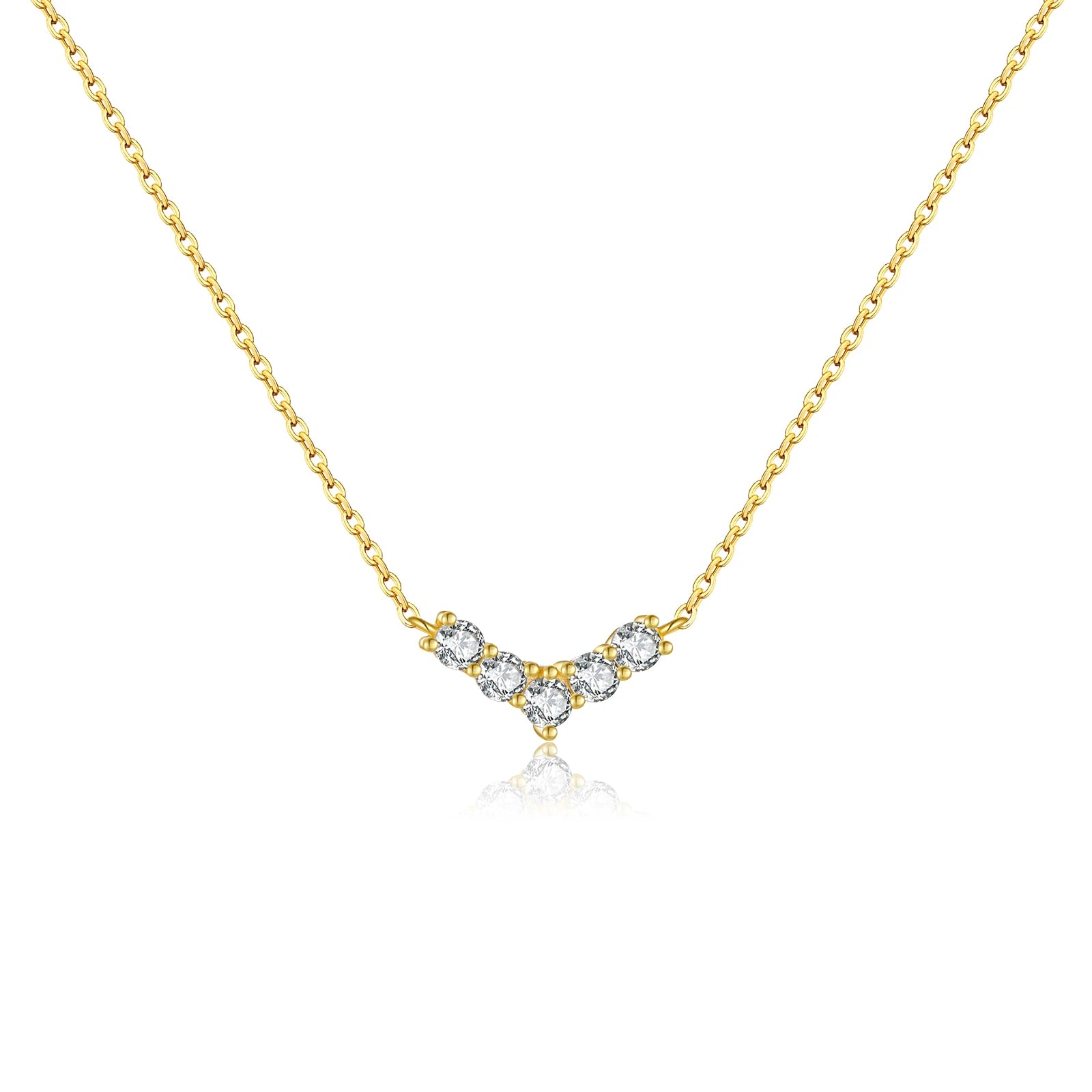925 Silver V Pave Zircon Necklace