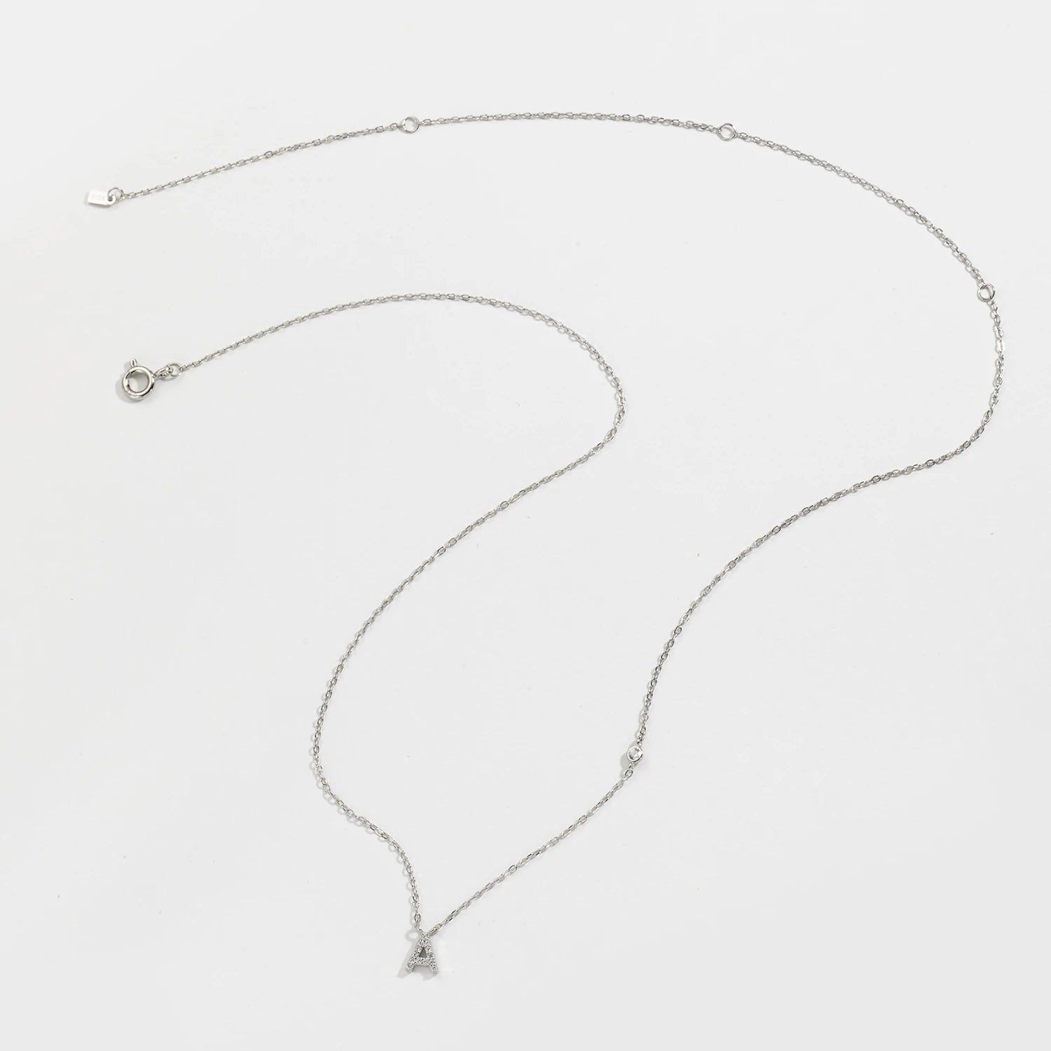 925 Silver Zircon Initial Necklace