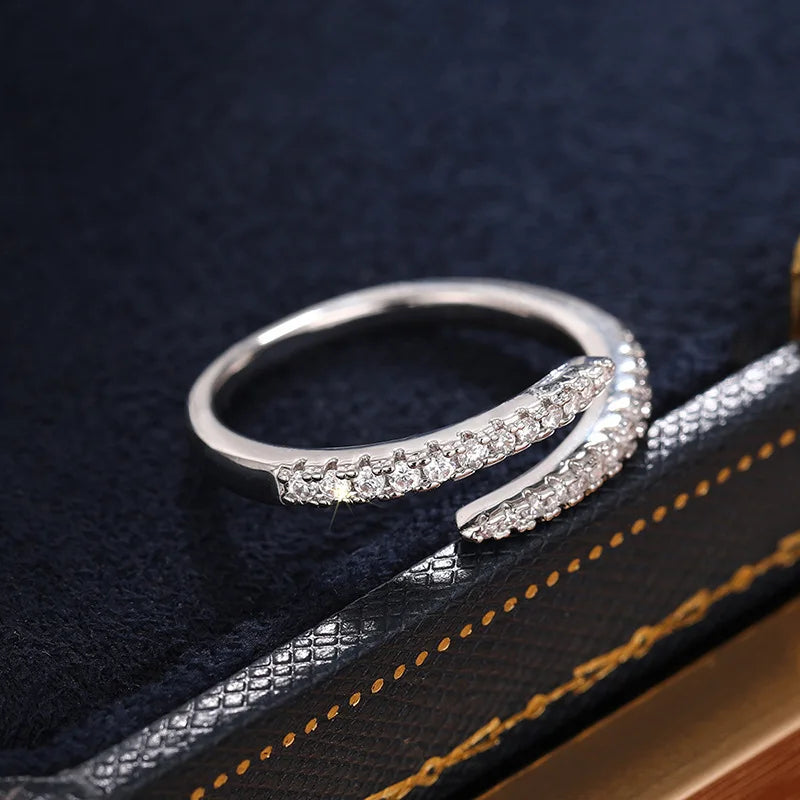Dazzling CZ Circle Adjustable Ring
