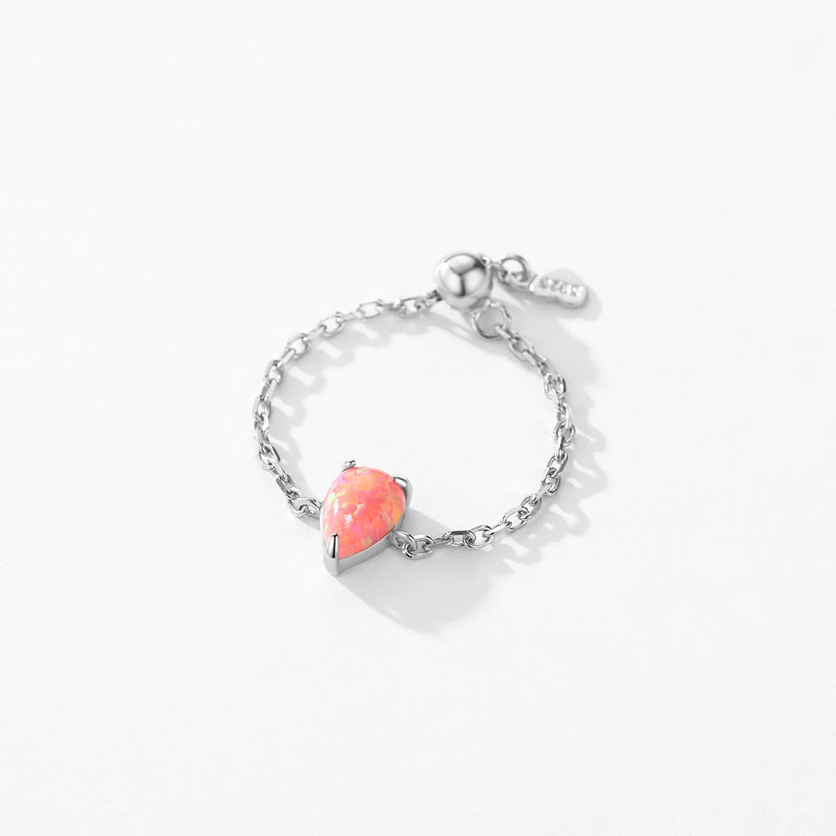 S925 Sterling Silver Opal Link Ring