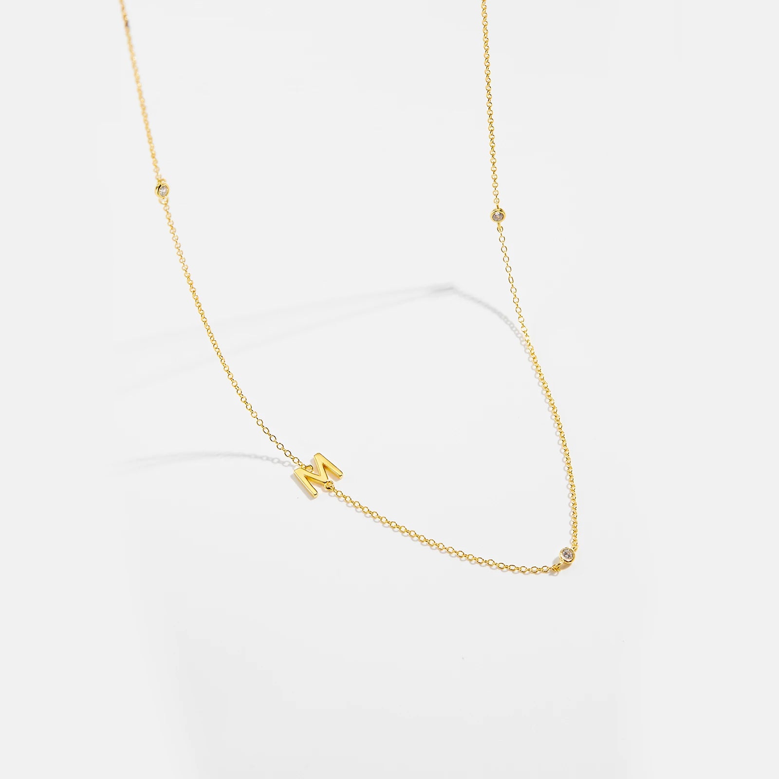 925 Silver Gold Initial Choker