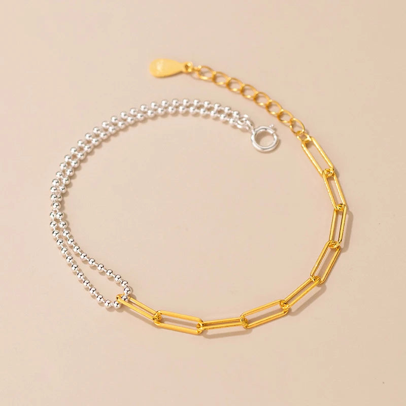 Asymmetrical Mixed-Color Charm Bracelet