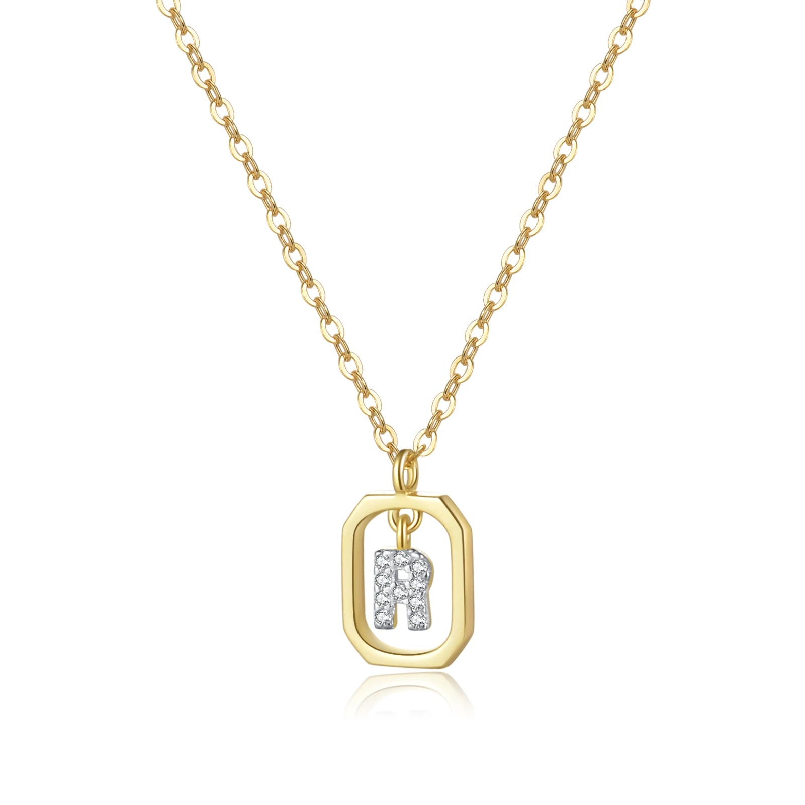925 Silver Initial Pendant Necklace