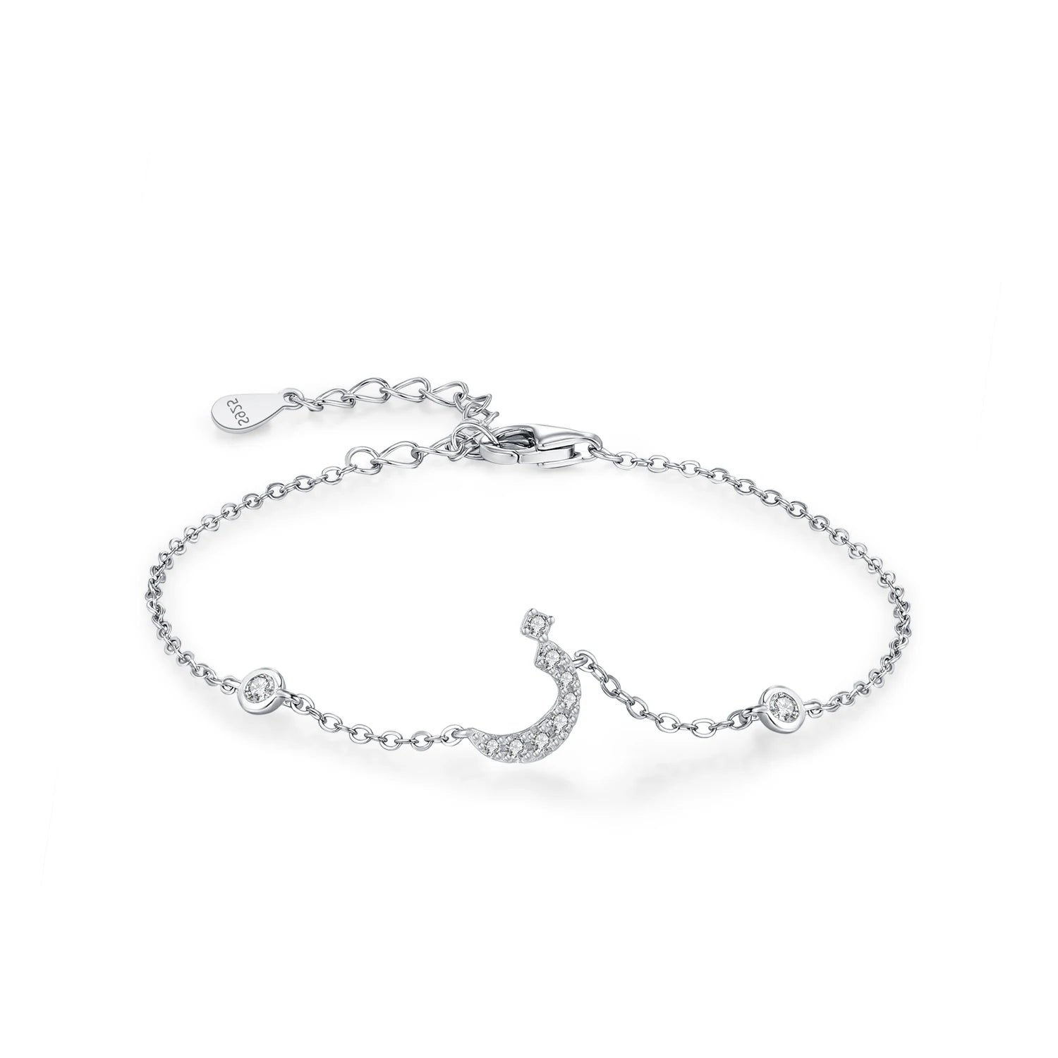 925 Sterling Silver Arabic Letter Chain Bracelet