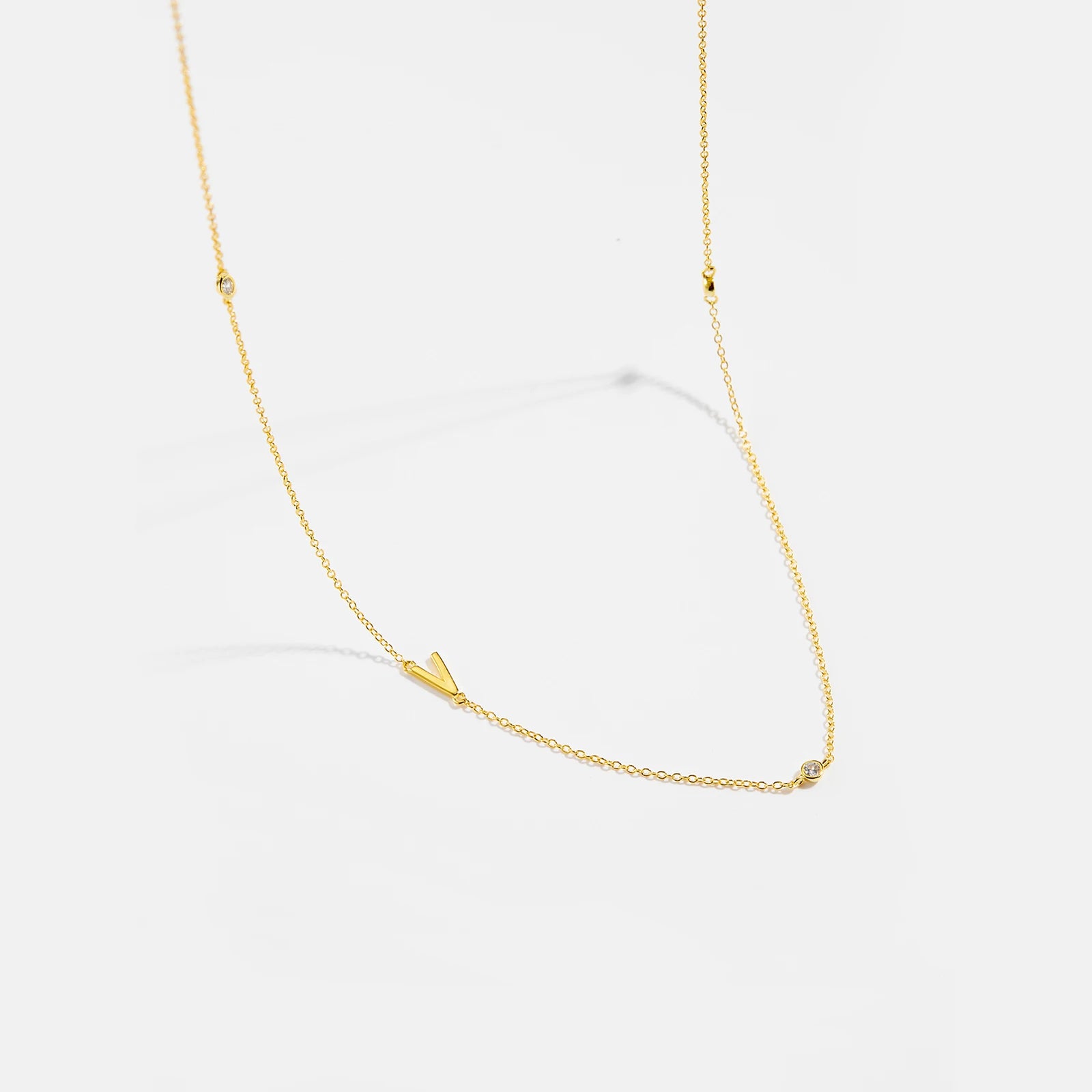 925 Silver Gold Initial Choker