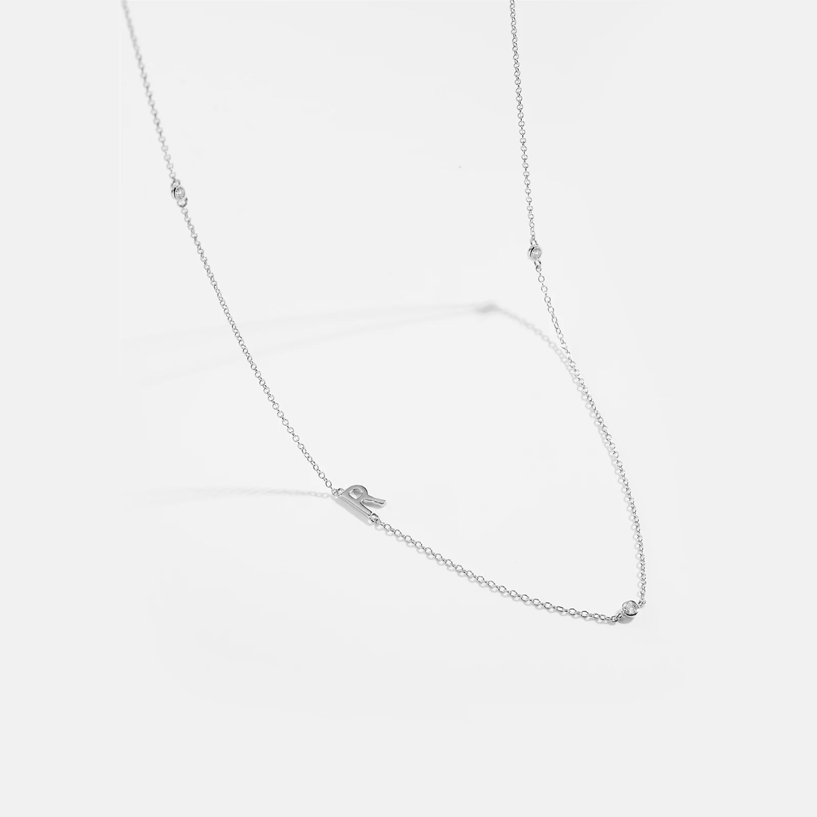 925 Silver Gold Initial Choker