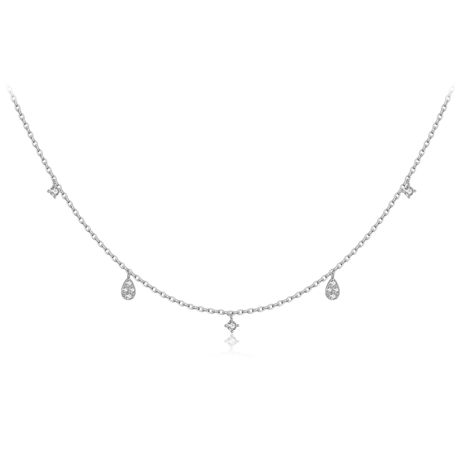 925 Silver Pear Cut Zircon Necklace