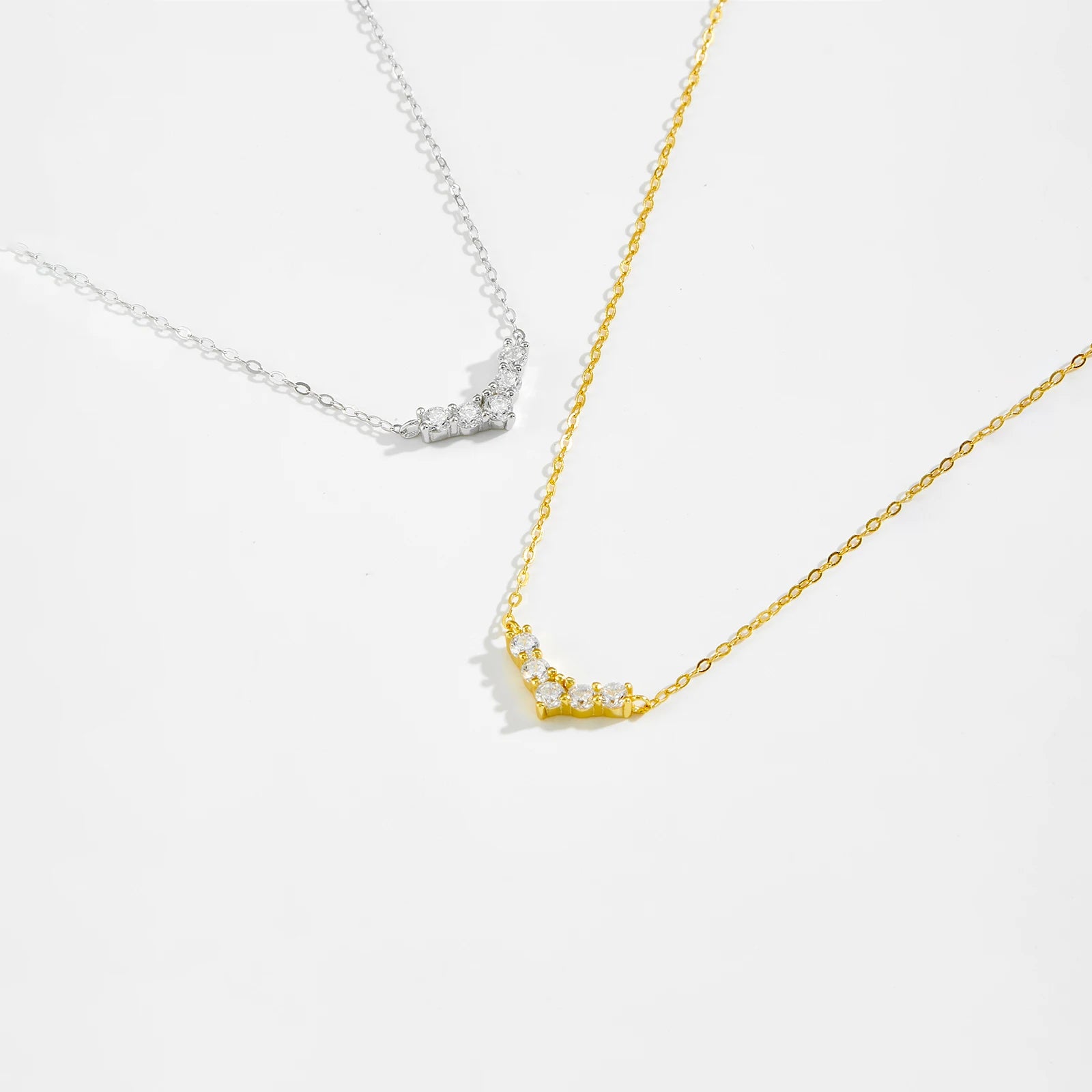 925 Silver V Pave Zircon Necklace