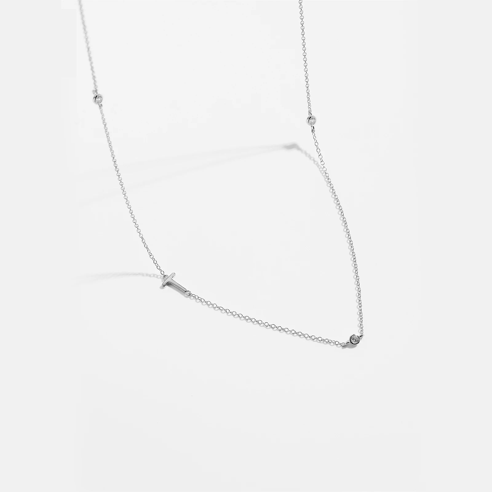 925 Silver Gold Initial Choker