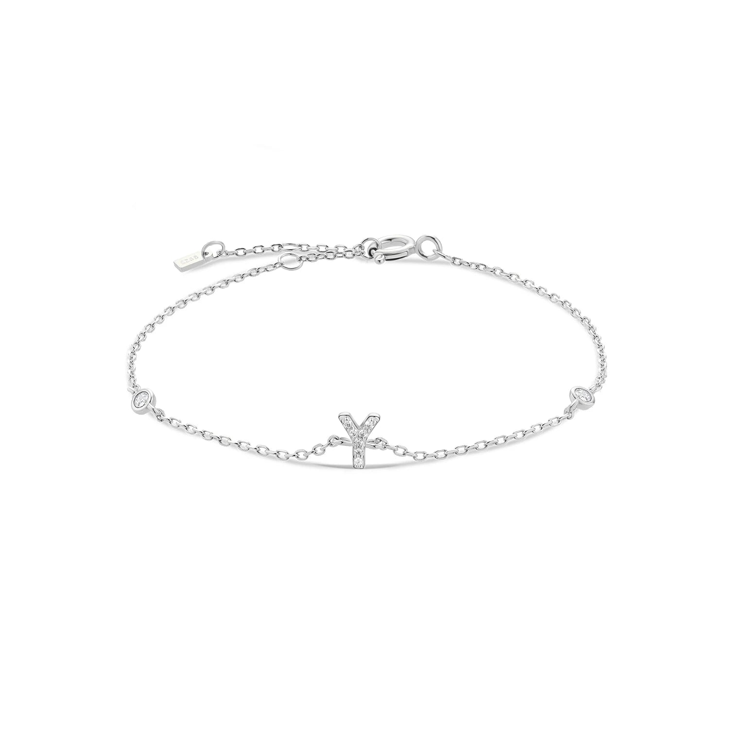 925 Silver Initial Zircon Bracelet