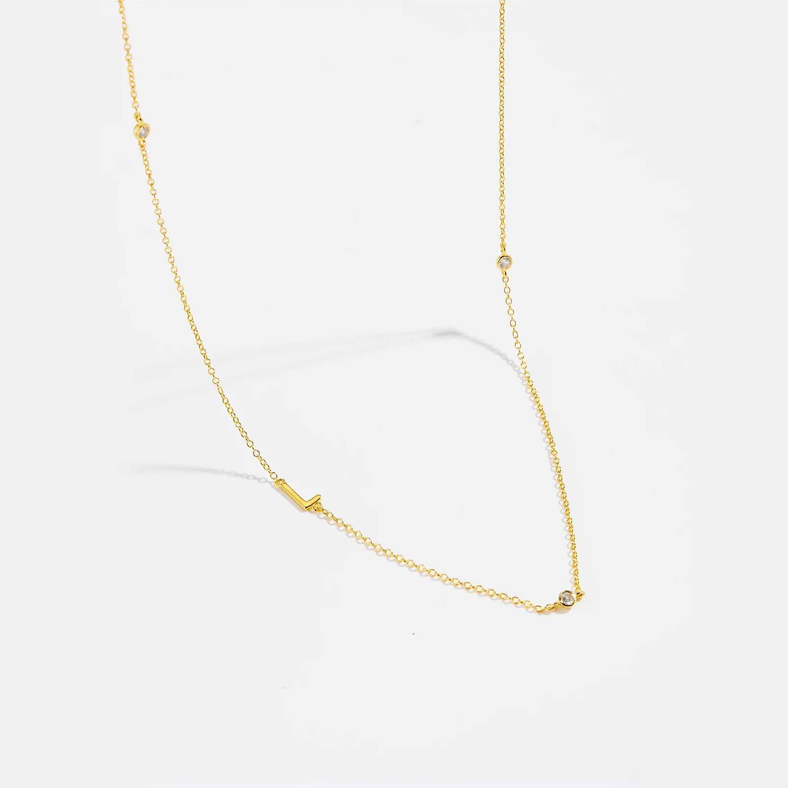 925 Silver Gold Initial Choker