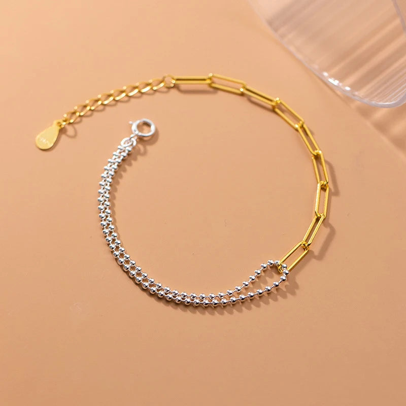 Asymmetrical Mixed-Color Charm Bracelet