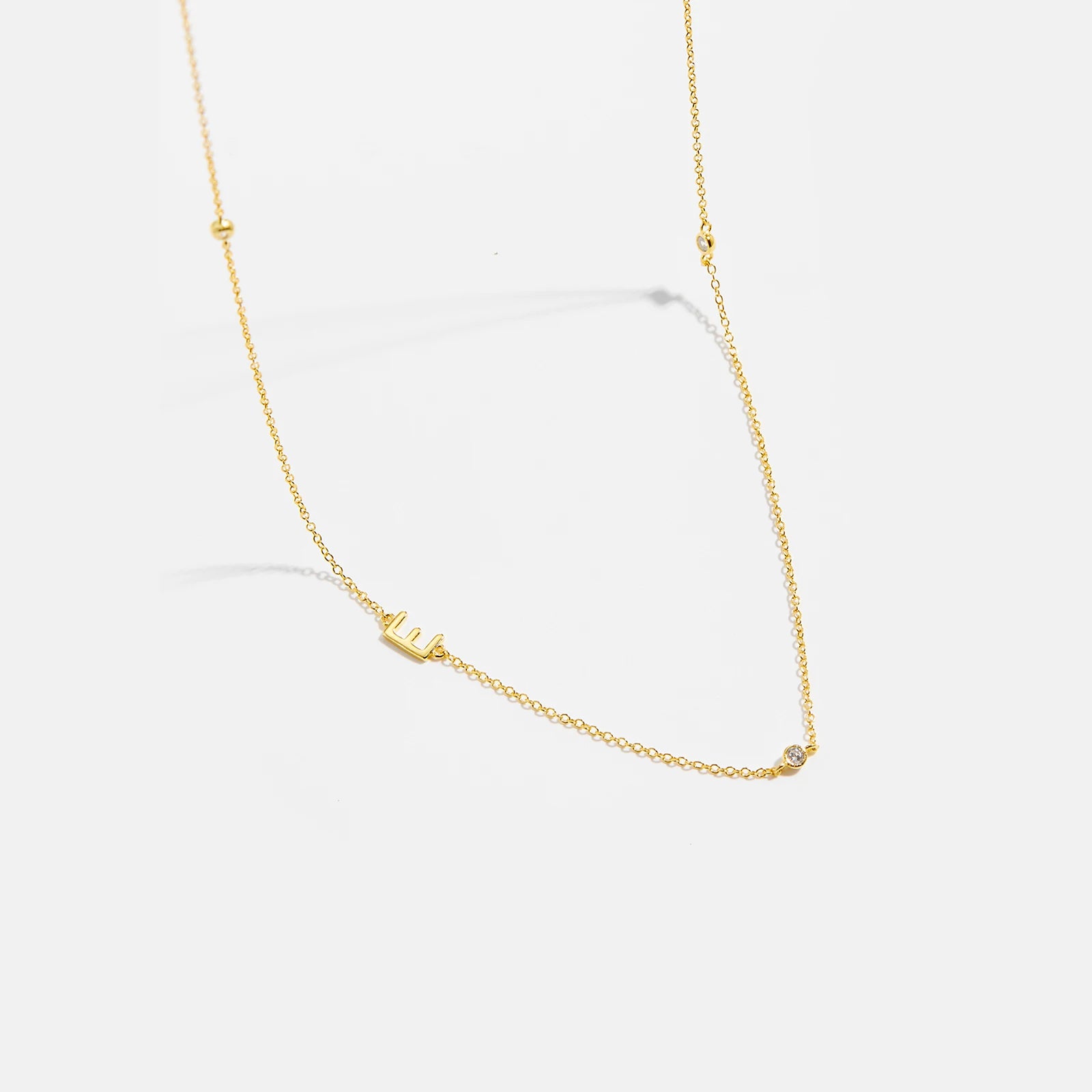 925 Silver Gold Initial Choker