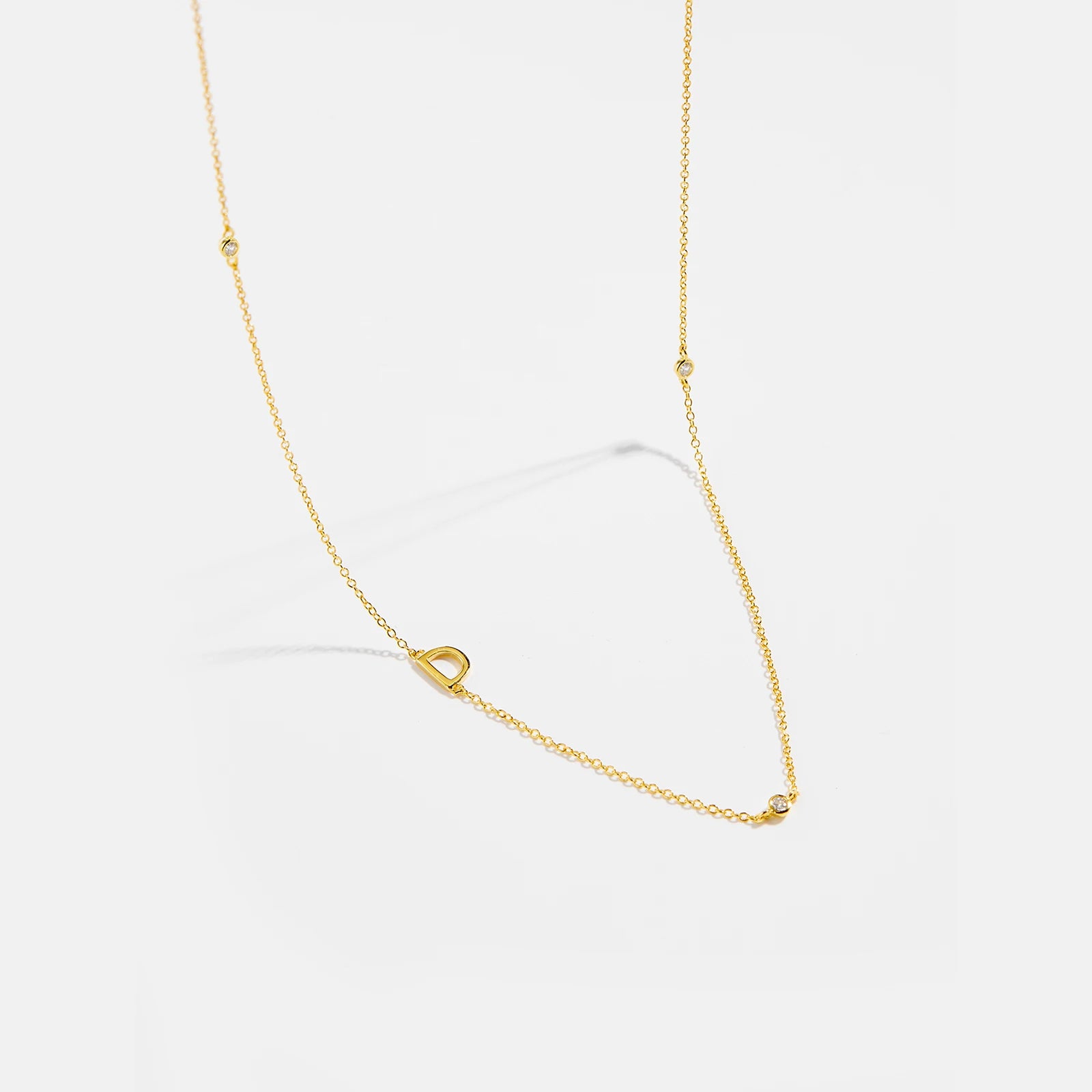 925 Silver Gold Initial Choker