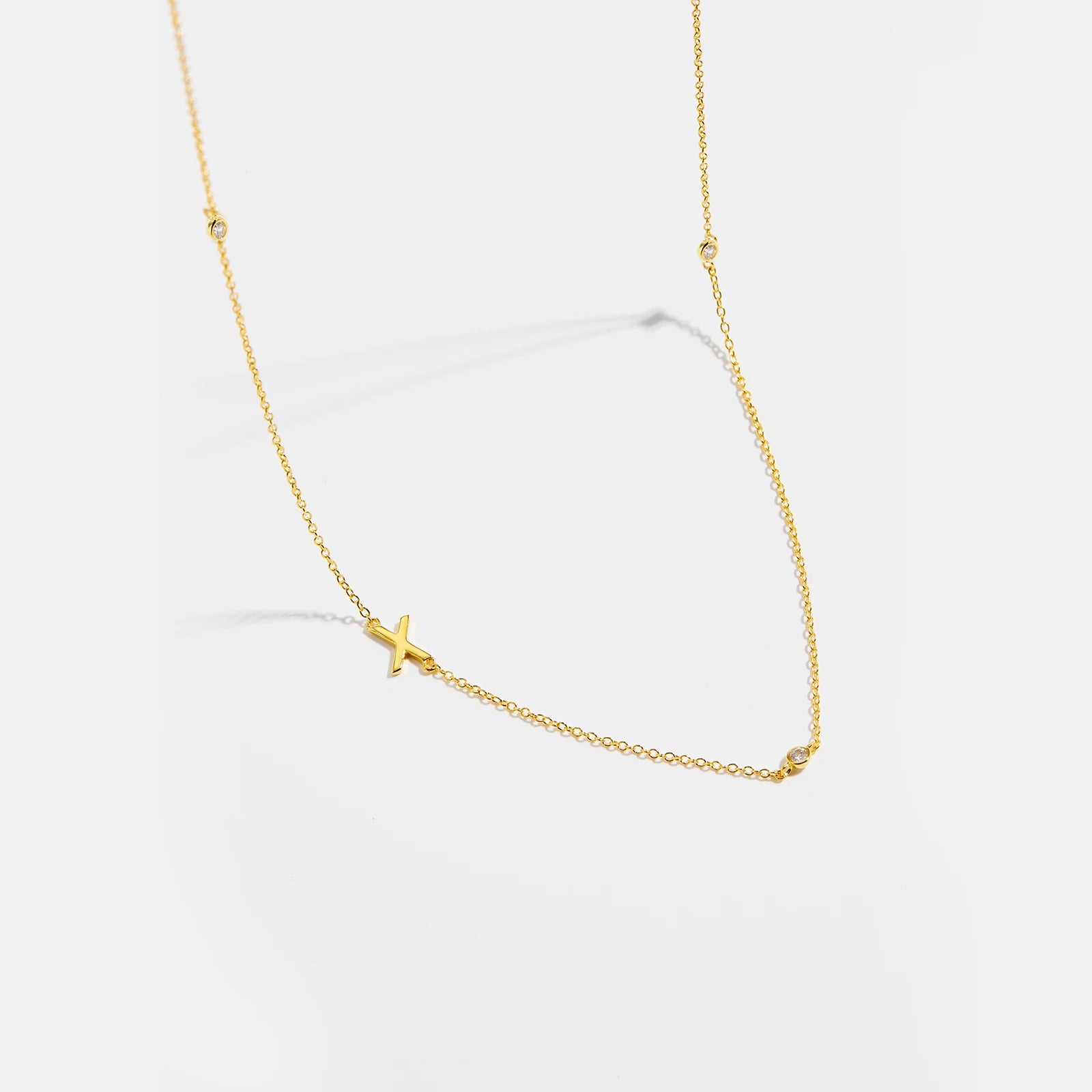 925 Silver Gold Initial Choker