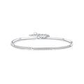 Dainty Pavé Rectangle Silver Bracelet
