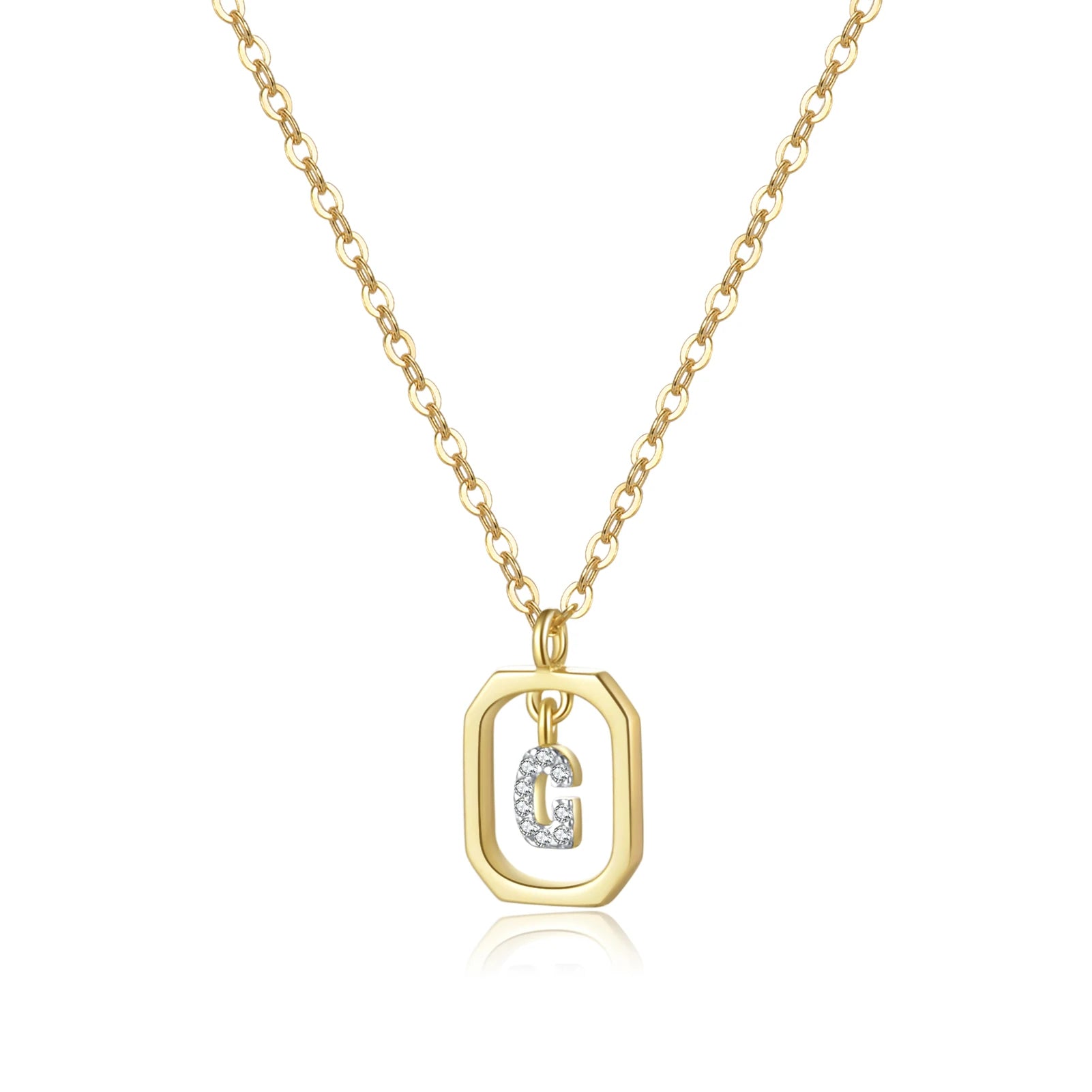 925 Silver Initial Pendant Necklace