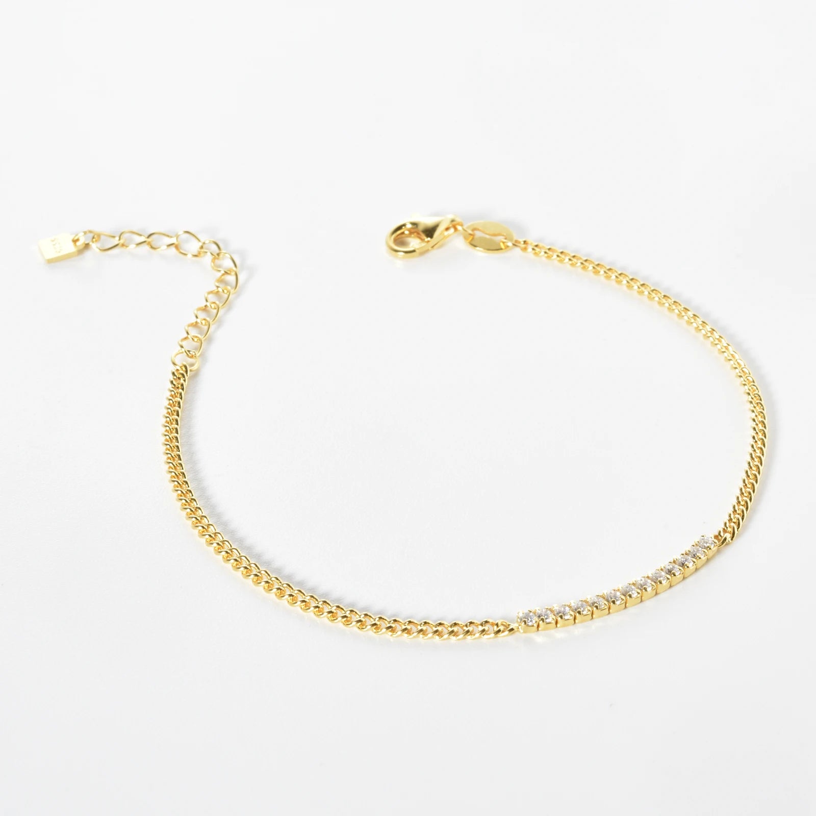 925 Silver Zircon Chain Bracelet
