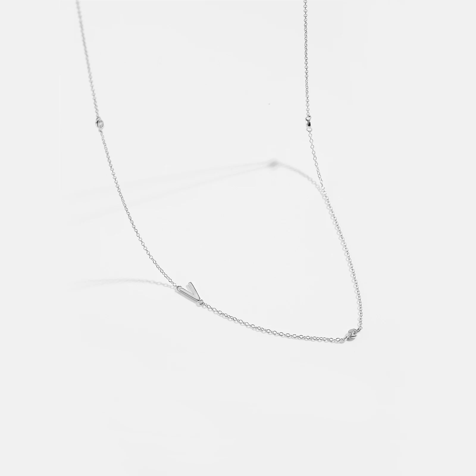 925 Silver Gold Initial Choker