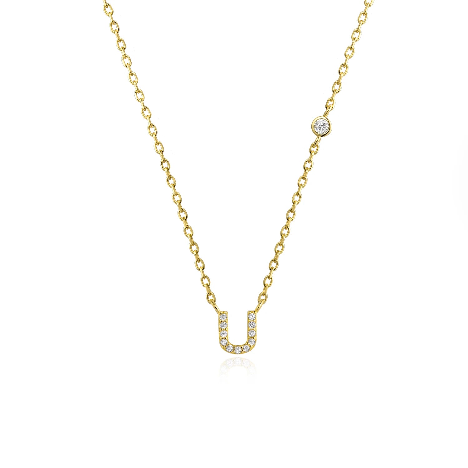 925 Silver Zircon Initial Necklace