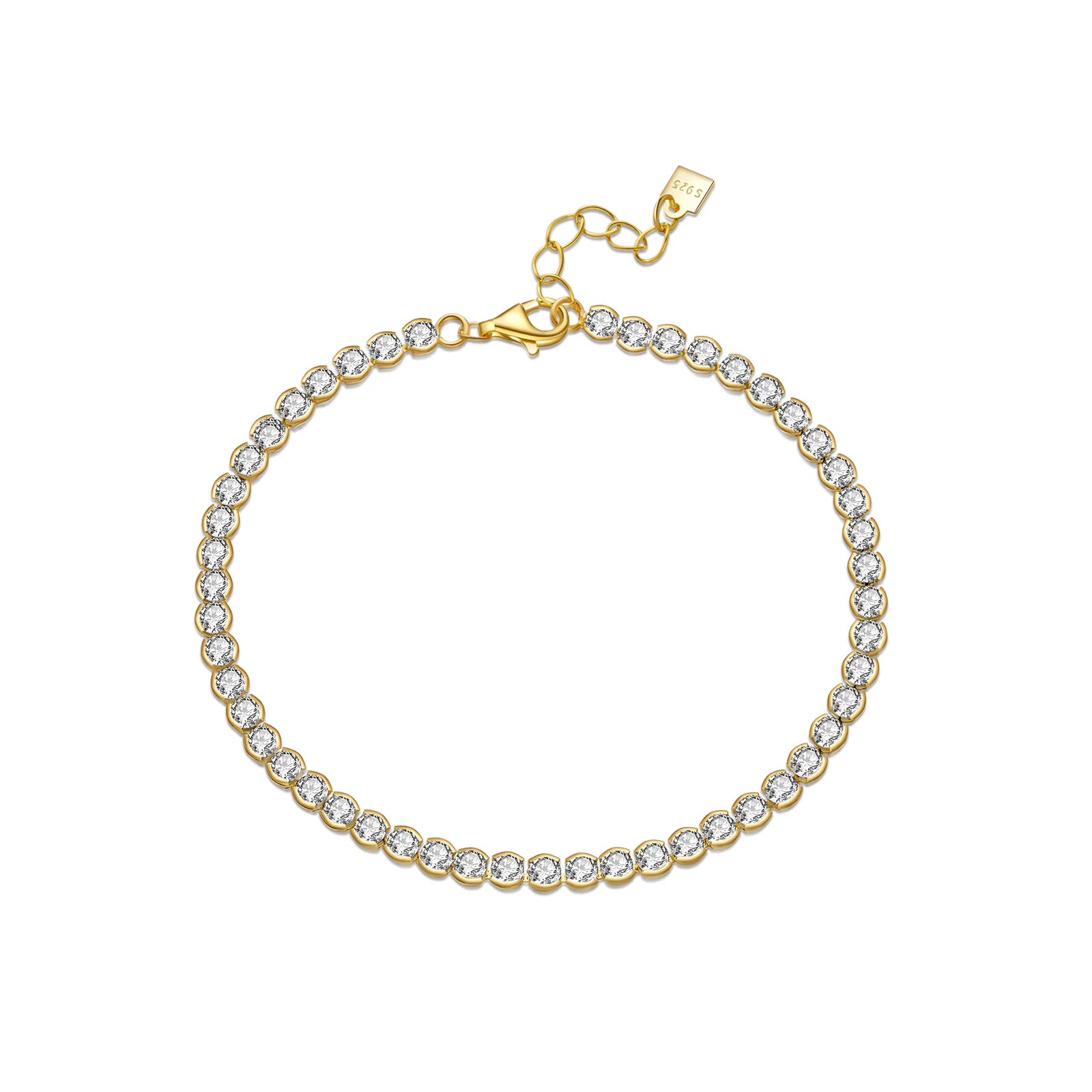 925 Silver Crystal Charm Bracelet
