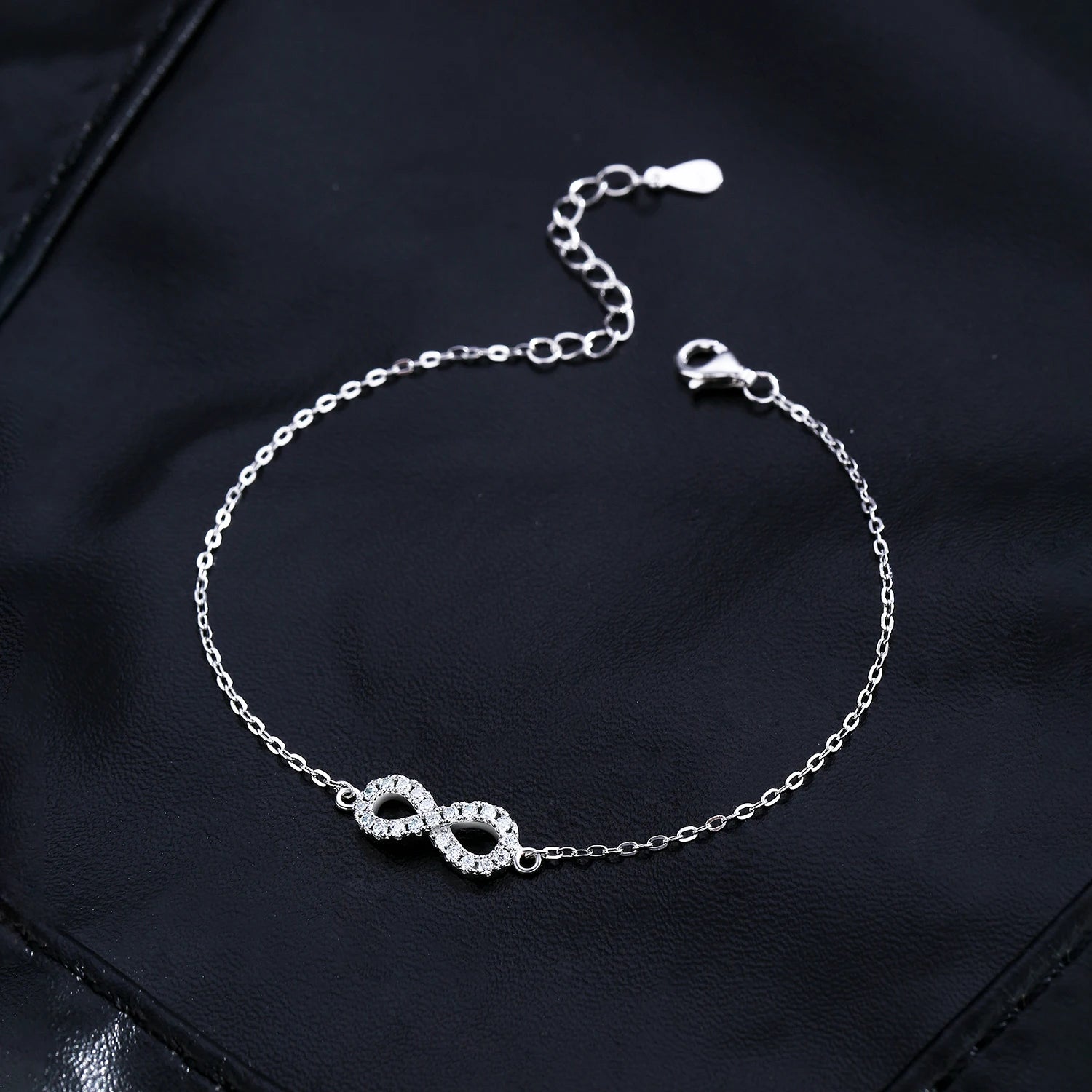 Infinity Love Moissanite Silver Bracelet