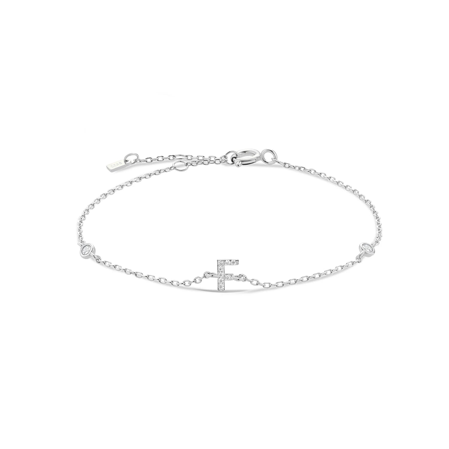 925 Silver Initial Zircon Bracelet
