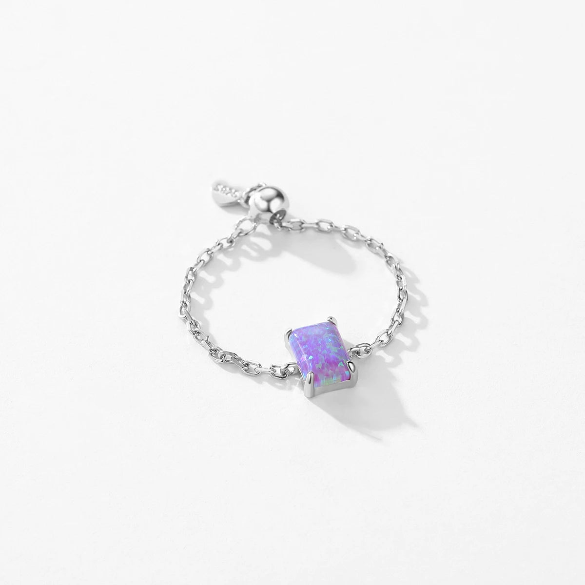 S925 Sterling Silver Opal Link Ring